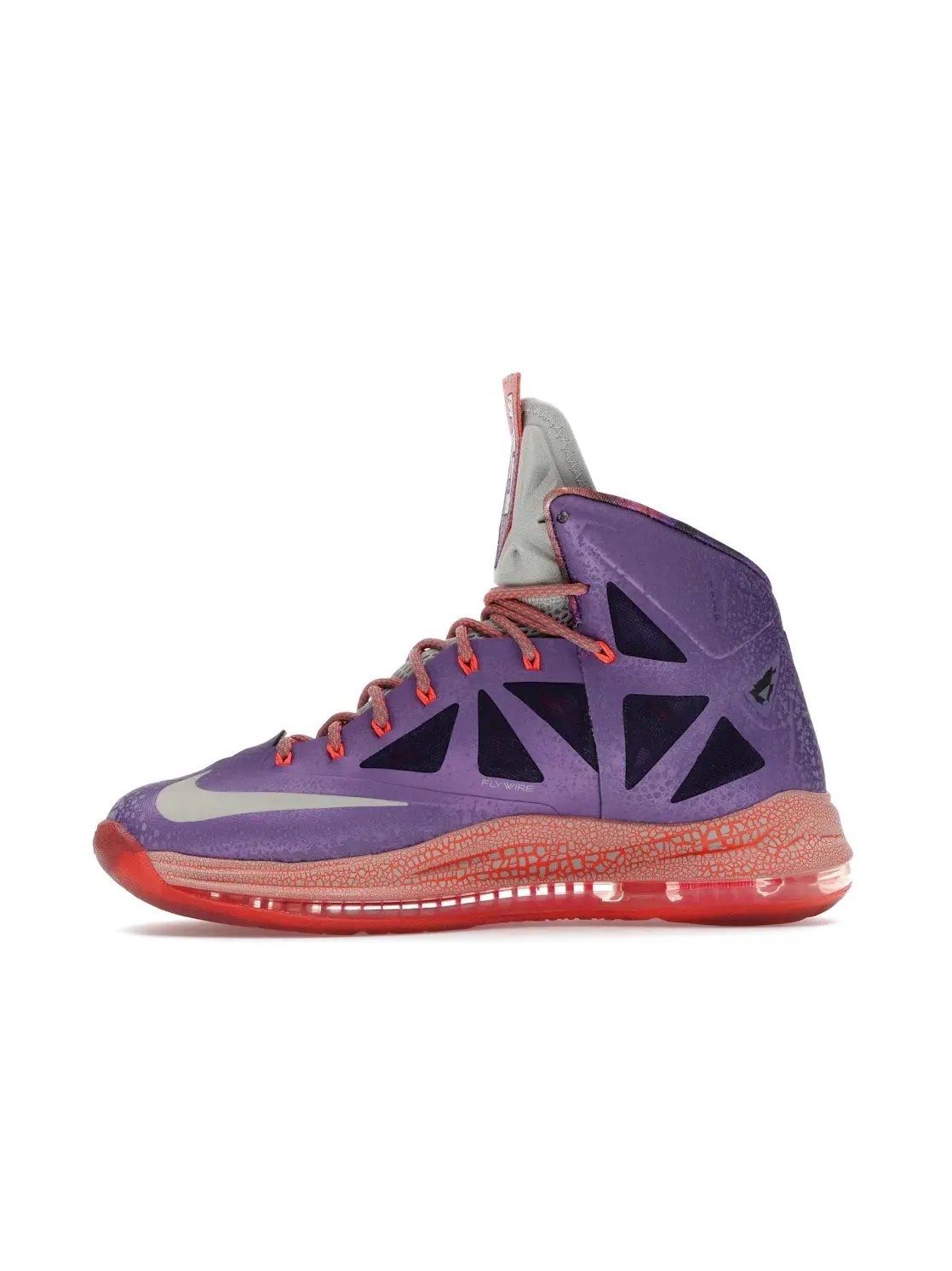 Мужские баскетбольные кроссовки с дизайном Nike LeBron X Nike — изображение 3 из 4, фиолетовый/серый
