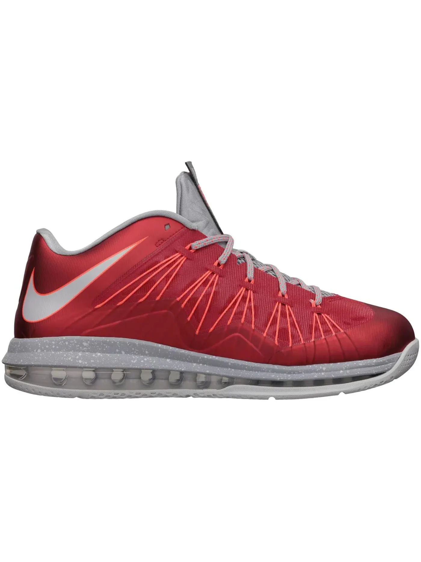 Мужские кроссовки для баскетбола с высокой подошвой Nike LeBron X Low — изображение 1 из 1, красный/платиновый-серый