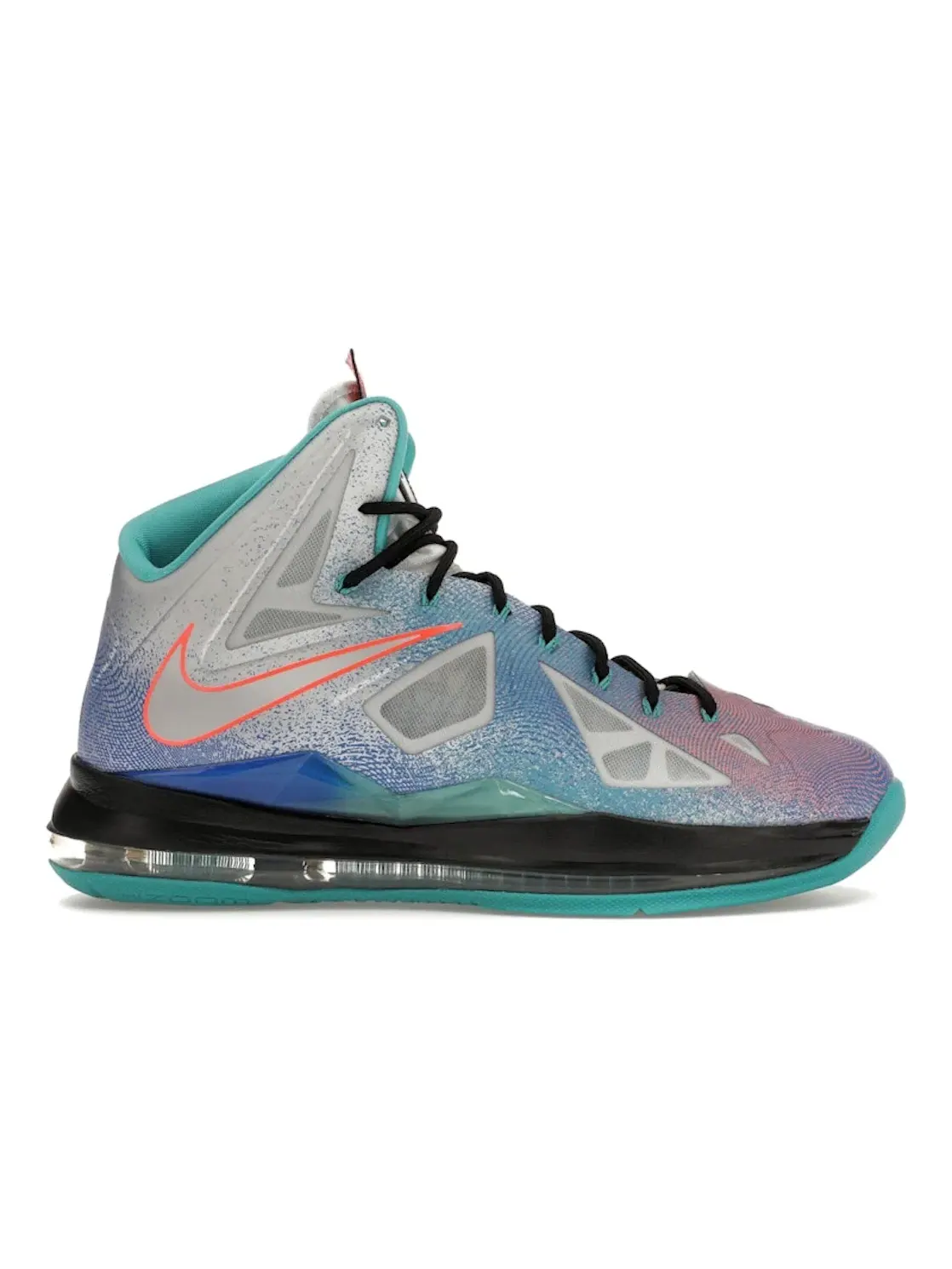 Мужские кроссовки баскетбольные Nike LeBron X — изображение 1 из 4, платиновый/черный