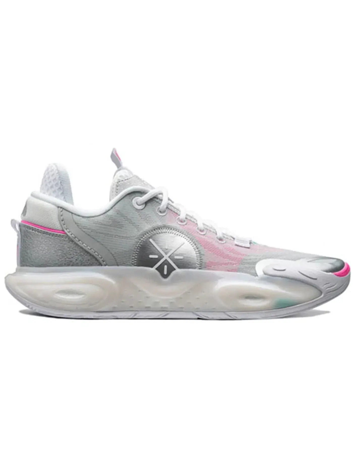 Мужские кроссовки для баскетбола Li-Ning Wade All City 12 Birthday — изображение 1 из 1, серебристый/розовый