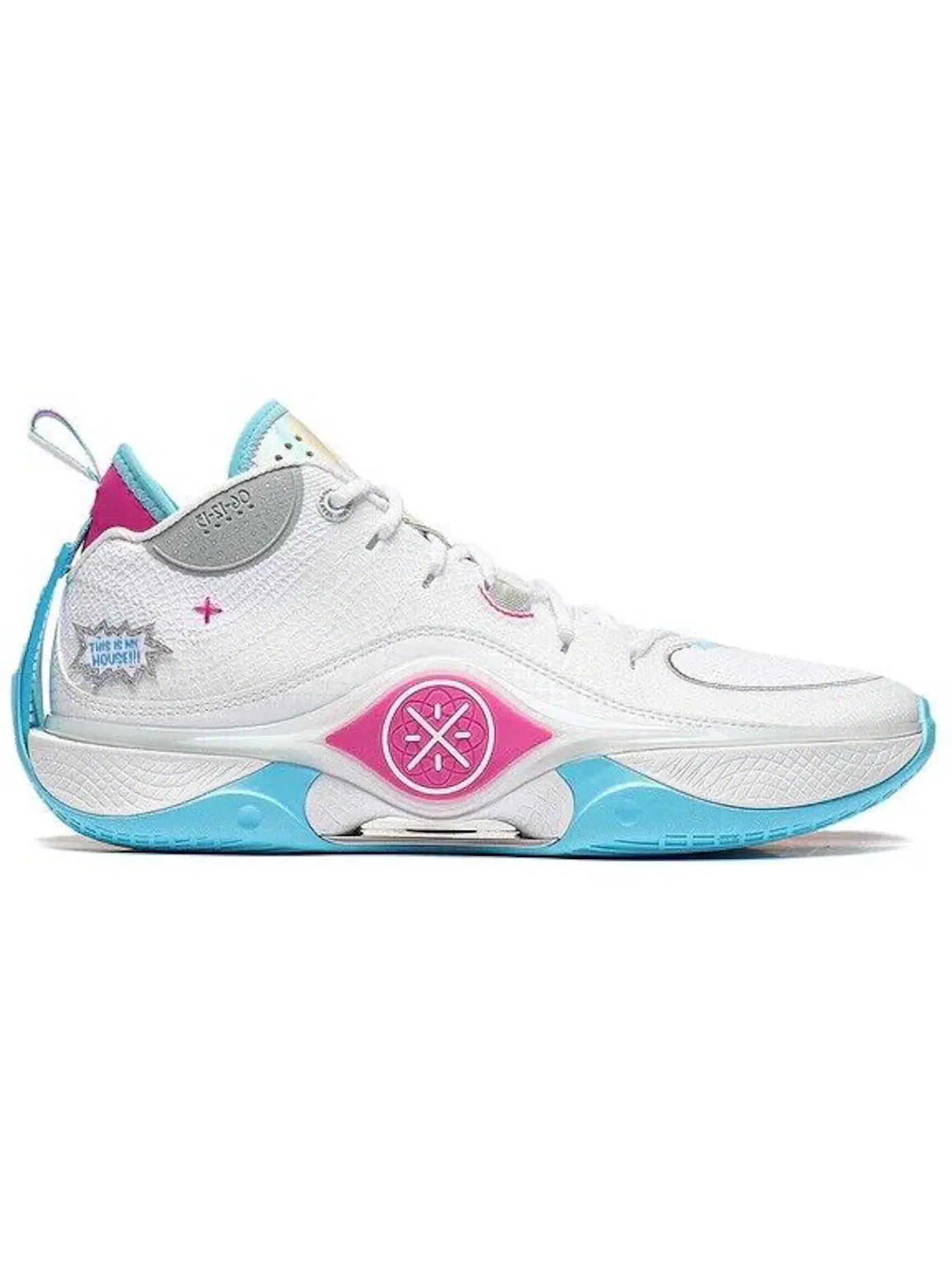 Мужские баскетбольные кроссовки с высокой посадкой Li-Ning Wade Shadow 5 — изображение 1 из 1, белый/синий/розовый