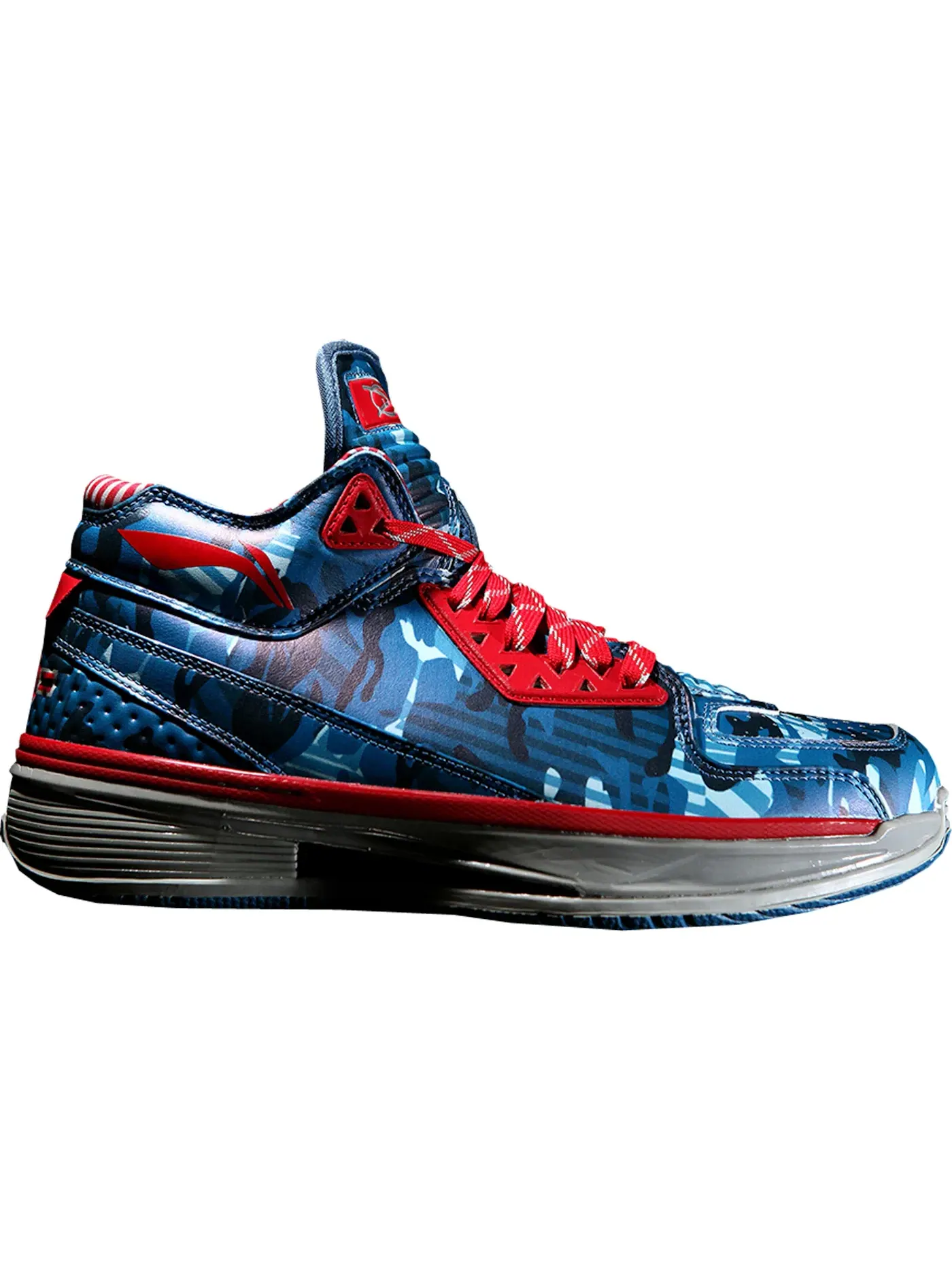 Мужские баскетбольные кроссовки с камуфляжным принтом Li-Ning Way Of Wade — изображение 1 из 1, синий/красный-серый