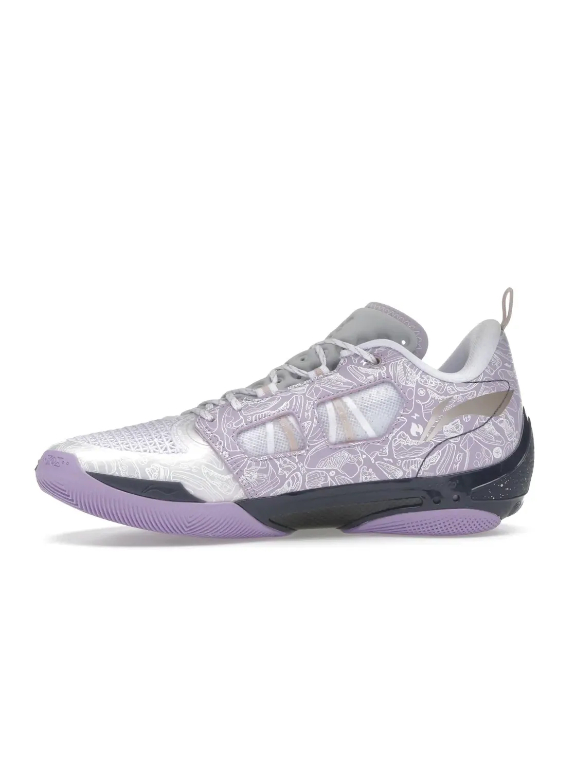 Мужские кроссовки для баскетбола Li-Ning Way Of Wade 808 4 Ultra — изображение 3 из 4, белый/фиолетовый