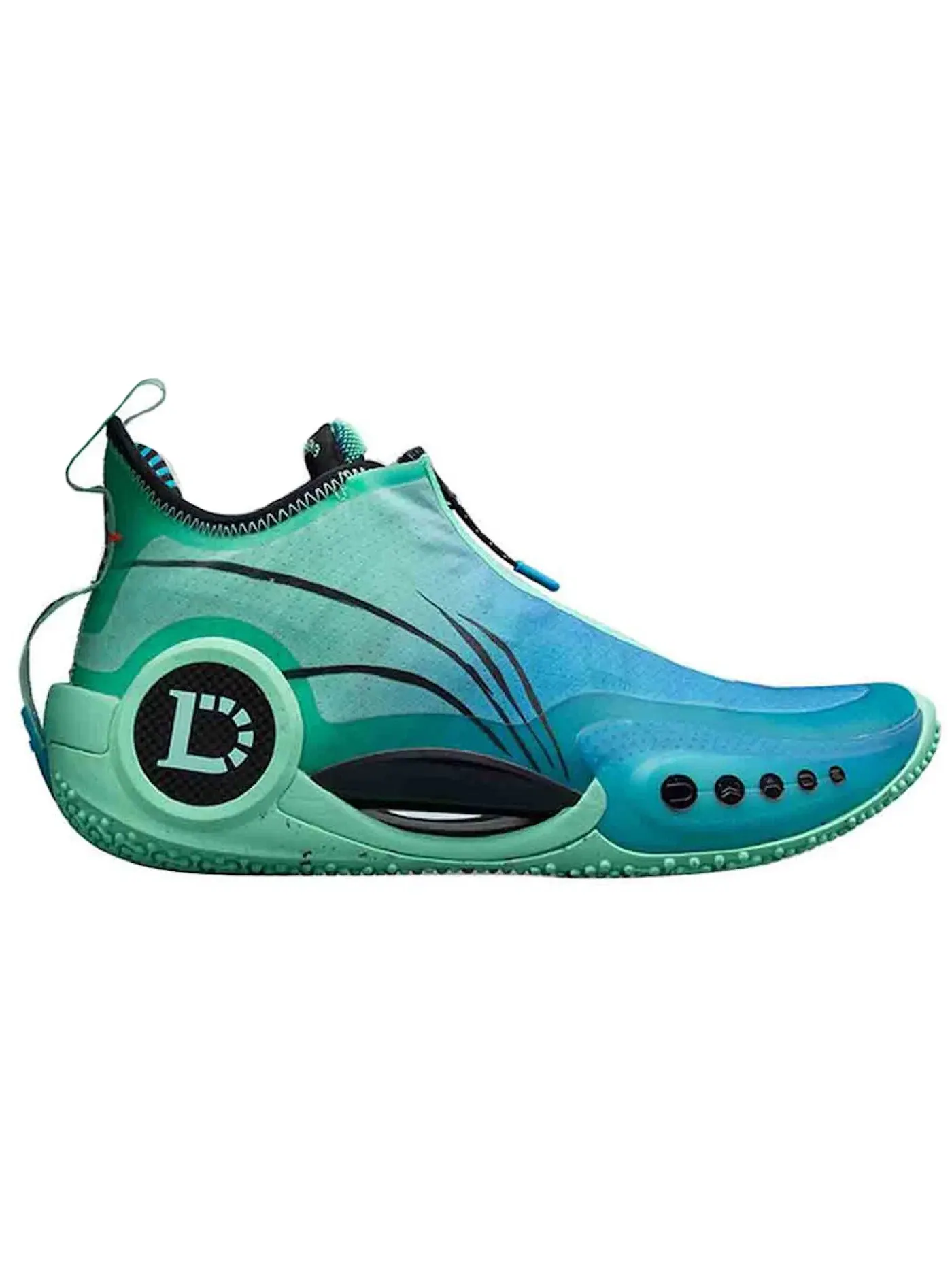 Мужские баскетбольные кроссовки для выступлений Li-Ning Way of Wade 9 — изображение 1 из 2, зеленый голубой