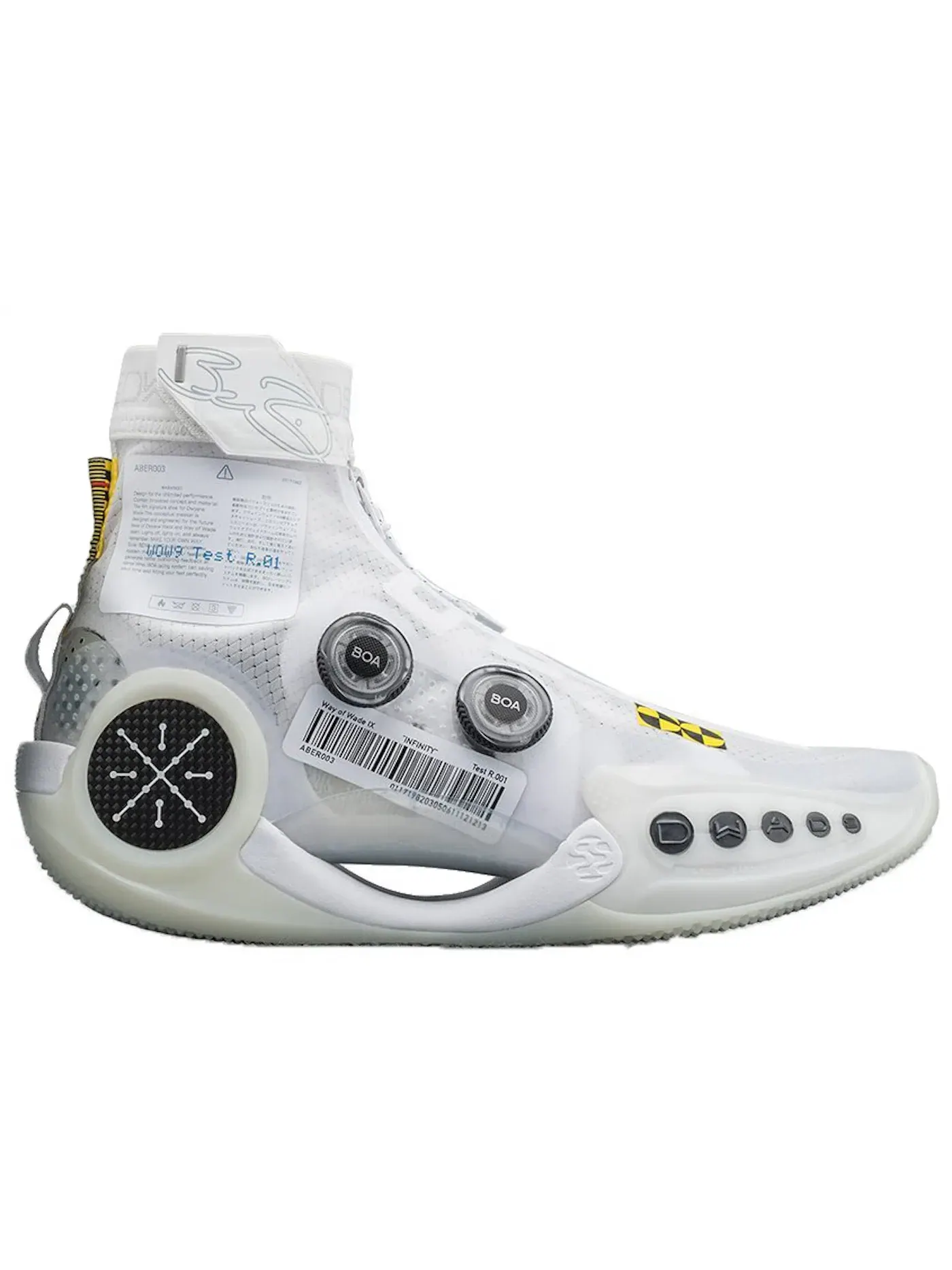 Мужские кроссовки для баскетбола Li-Ning Way of Wade 9 Infinity — изображение 1 из 1, белый/черный/желтый