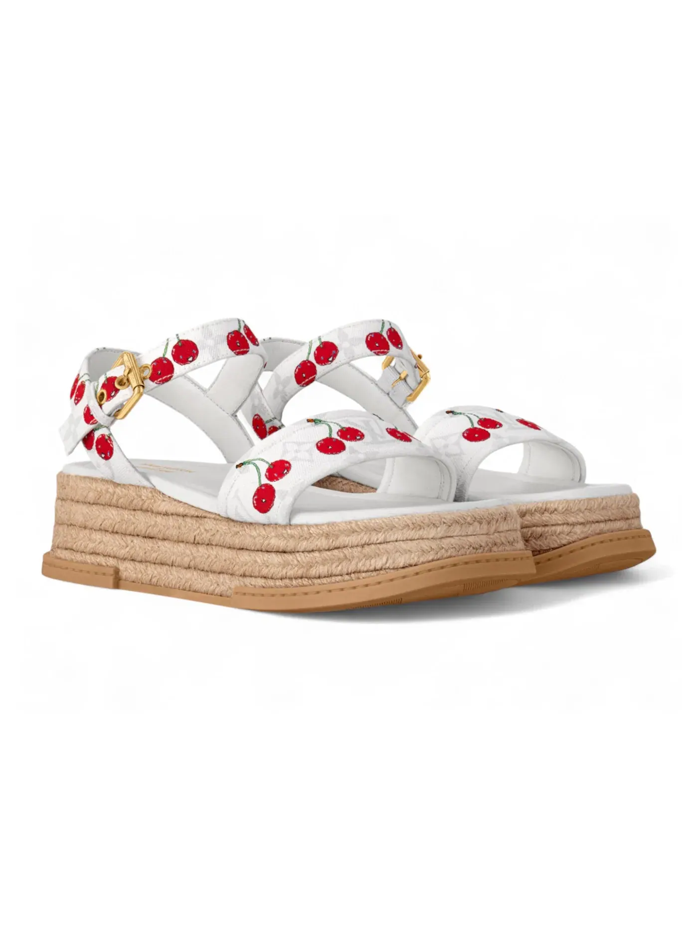 Женские сандалии на платформе с принтом Louis Vuitton Cherry Maya Platform Sandal Louis Vuitton — изображение 2 из 3