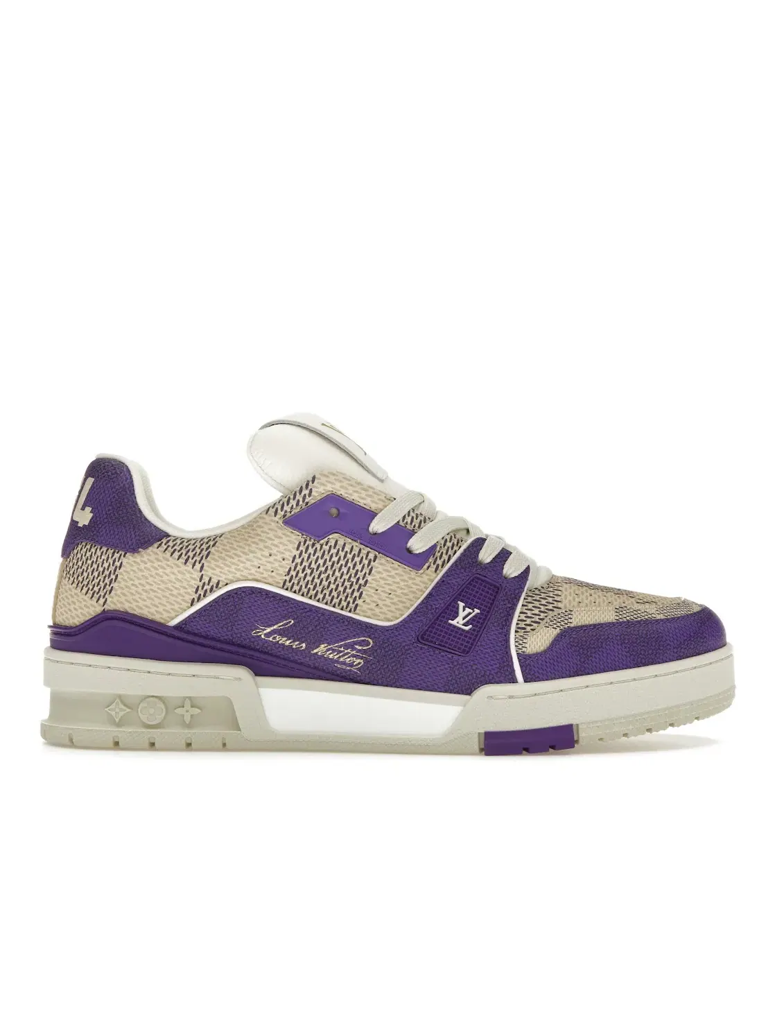 Мужские кроссовки с принтом Louis Vuitton Damier LV Trainer Louis Vuitton — изображение 1 из 4, фиолетовый