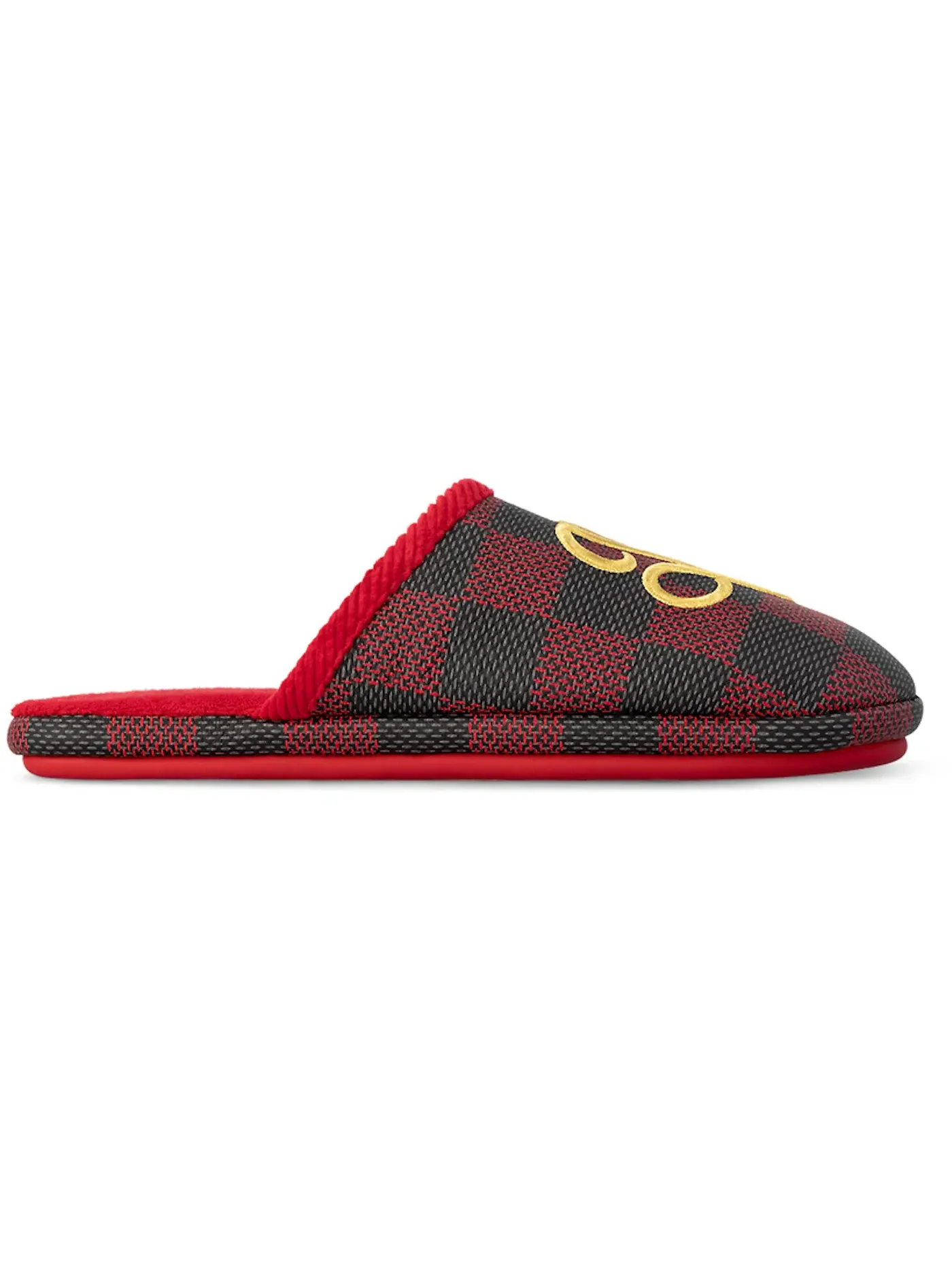 Мужские тапочки с принтом Louis Vuitton LV Palace Slipper Damier Pop — изображение 1 из 2, красный