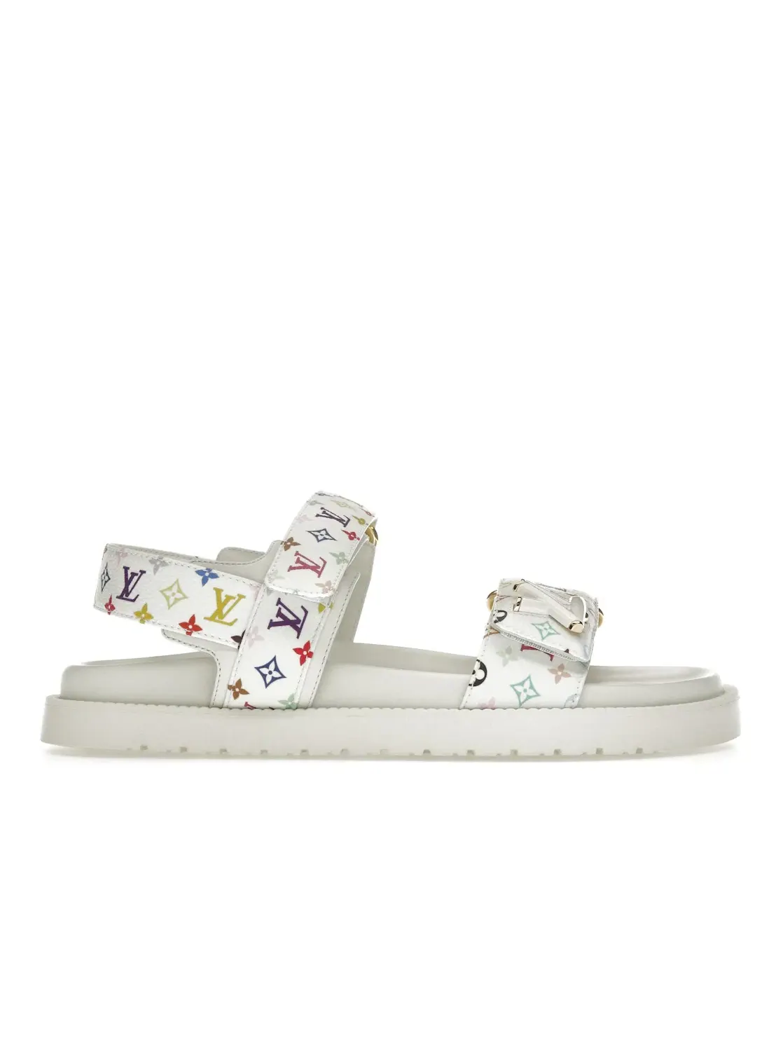 Женские сандалии-слайды с принтом Louis Vuitton LV Sunset Flat Comfort Sandal Takashi Murakami — изображение 1 из 4, белый