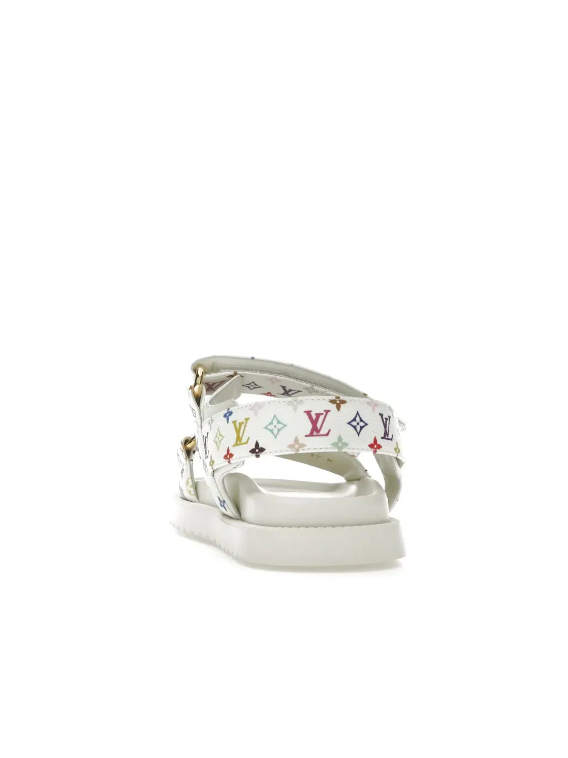 Женские сандалии-слайды с принтом Louis Vuitton LV Sunset Flat Comfort Sandal Takashi Murakami — изображение 4 из 4, белый