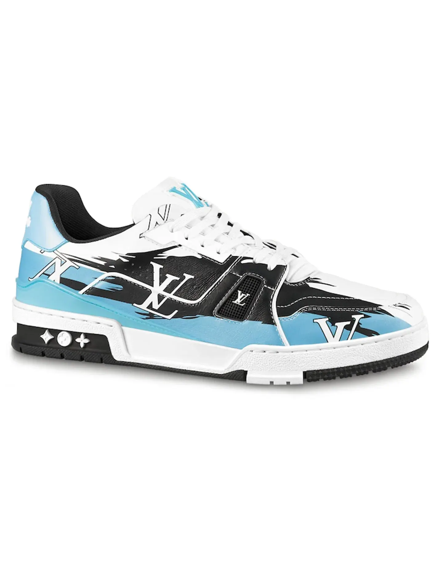 Мужские кроссовки с принтом Louis Vuitton LV Trainer — изображение 1 из 1, белый/черный/синий
