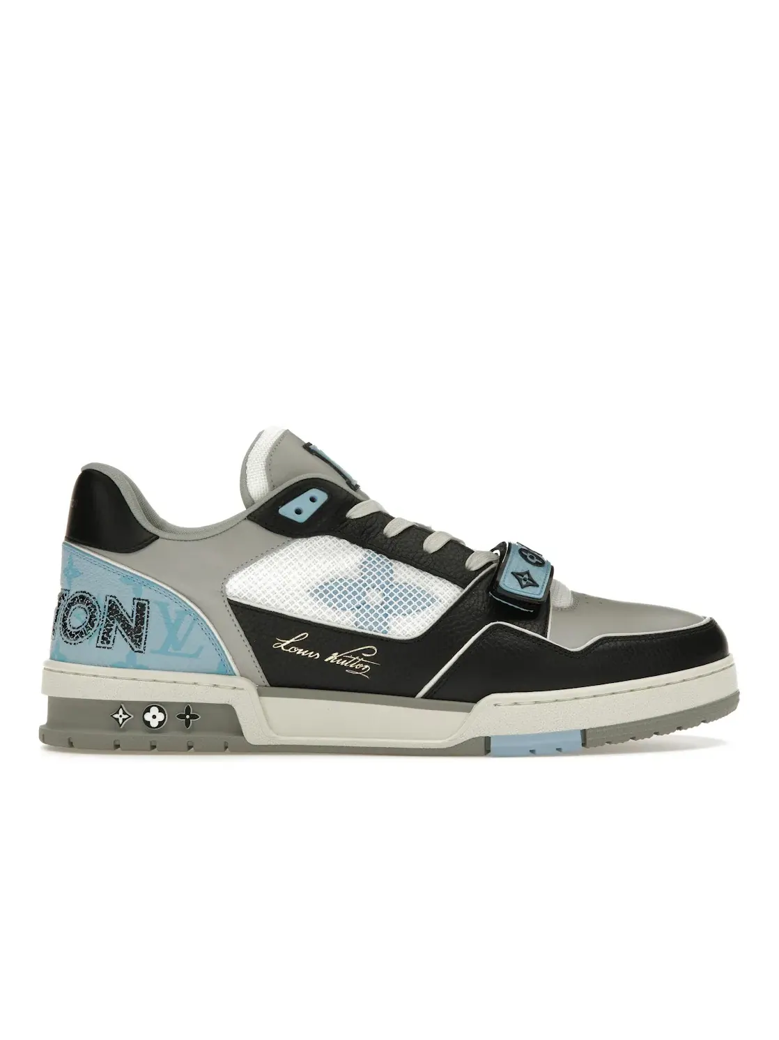 Мужские кроссовки с дизайном Louis Vuitton LV Trainer Louis Vuitton — изображение 1 из 4, синий/серый/черный
