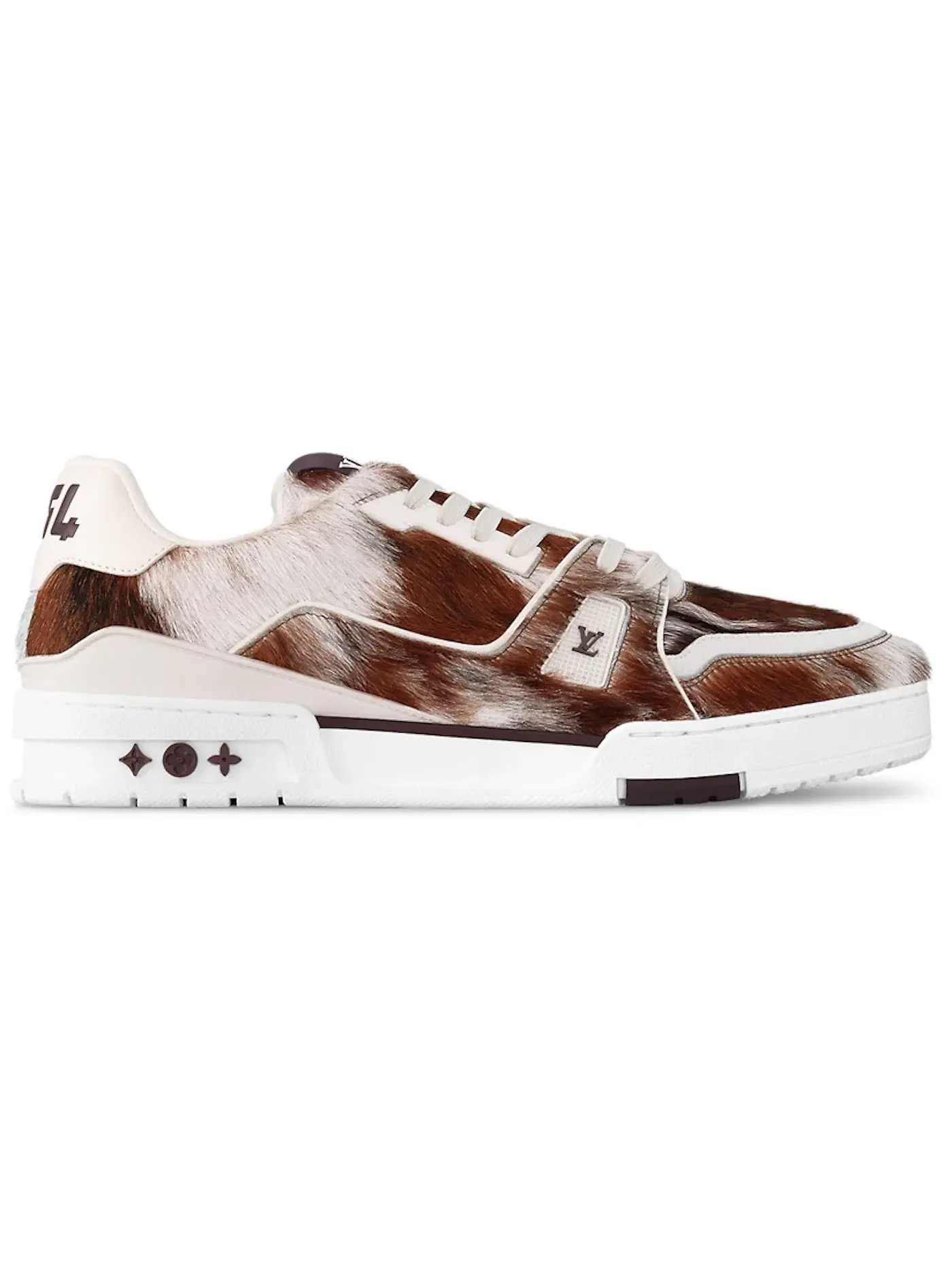 Мужские кроссовки с принтом Louis Vuitton LV Trainer — изображение 1 из 1, коричневый/белый