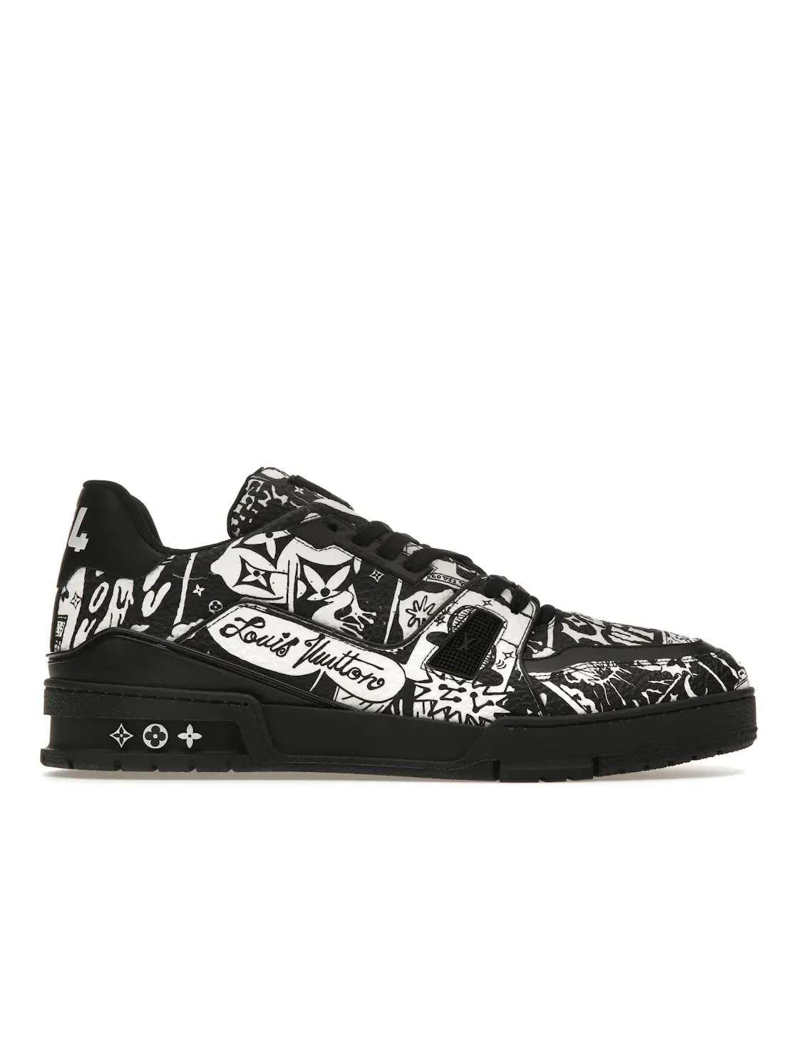 Мужские кроссовки с принтом Louis Vuitton LV Trainer — изображение 1 из 4, черный/белый