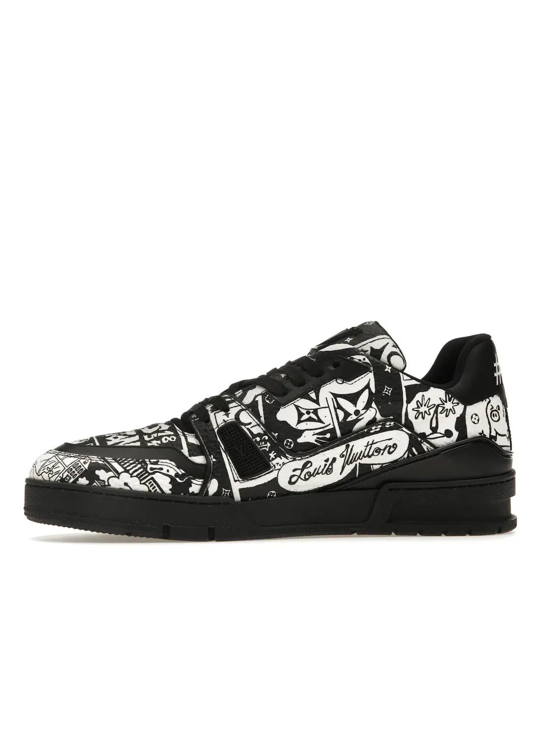 Мужские кроссовки с принтом Louis Vuitton LV Trainer — изображение 3 из 4, черный/белый