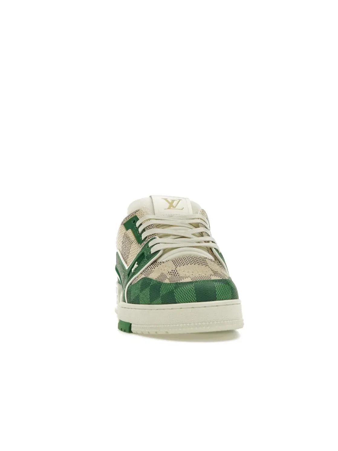 Мужские кроссовки с принтом Louis Vuitton LV Trainer Louis Vuitton — изображение 2 из 4, белый зеленый