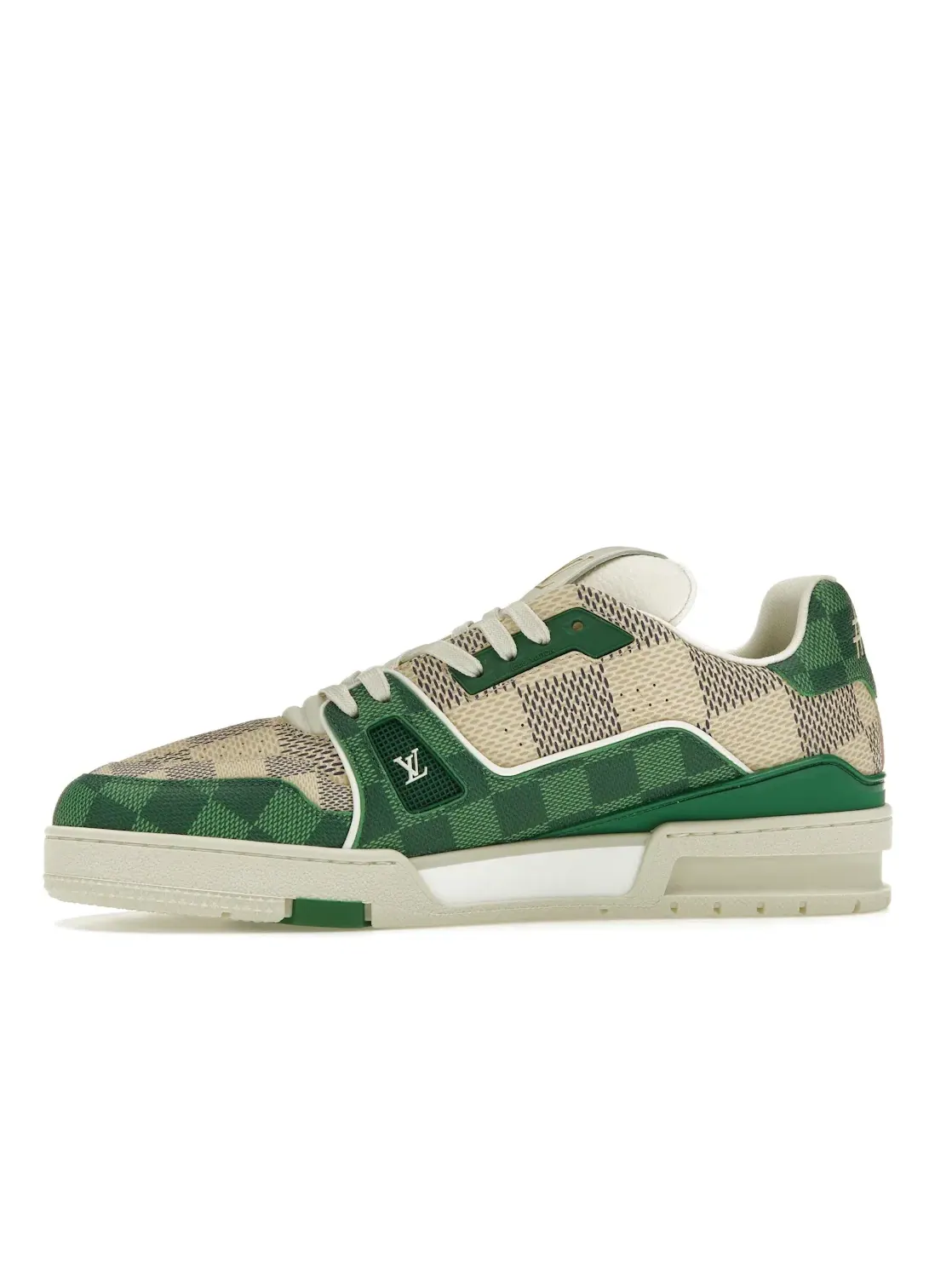 Мужские кроссовки с принтом Louis Vuitton LV Trainer Louis Vuitton — изображение 3 из 4, белый зеленый
