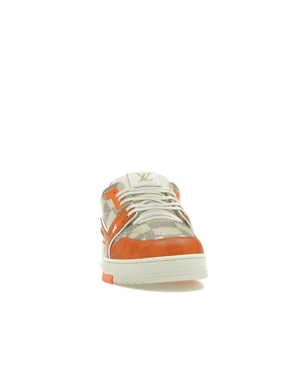 Мужские кроссовки с принтом Louis Vuitton LV Trainer Louis Vuitton — изображение 2 из 4, белый/оранжевый