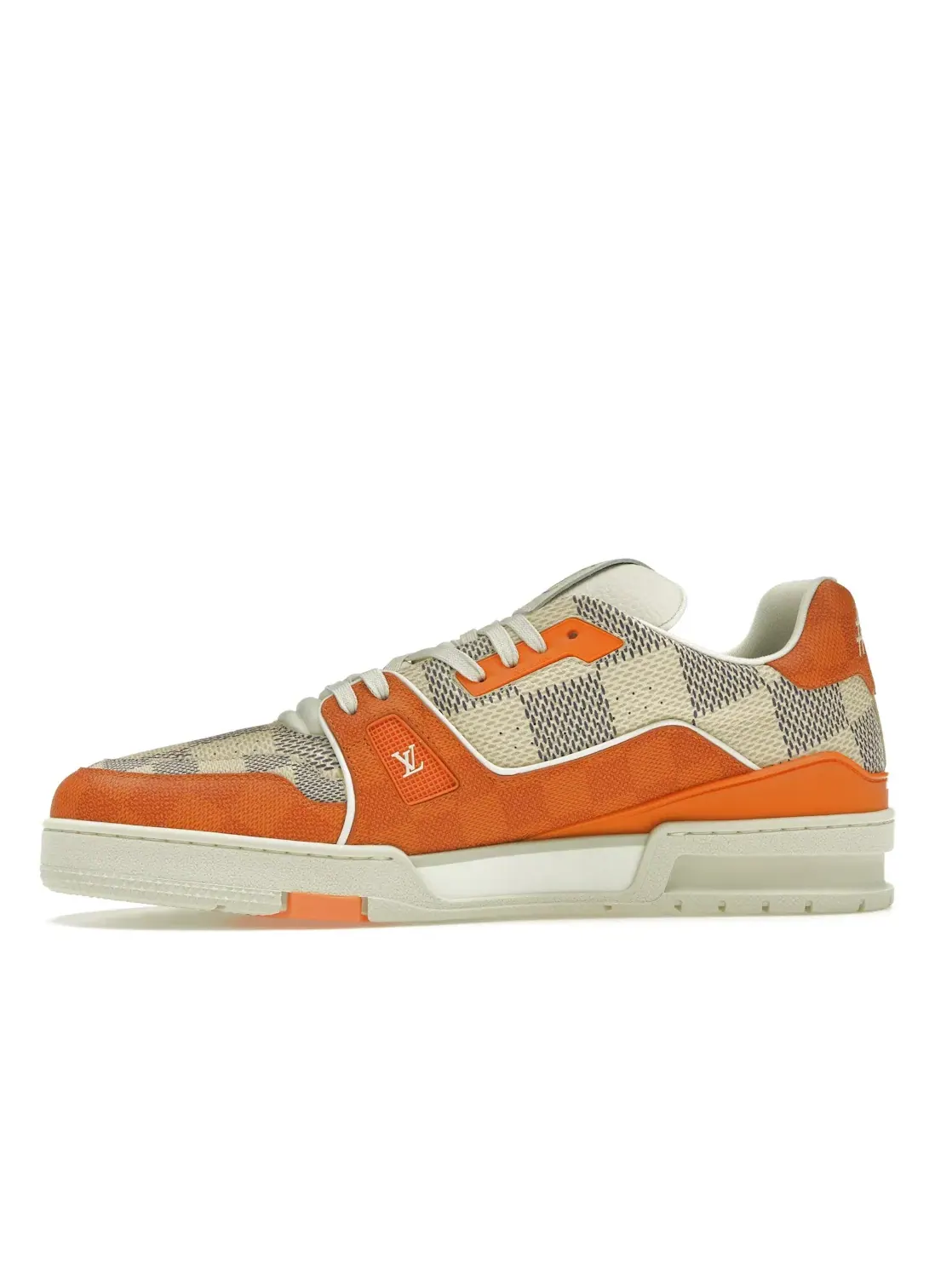 Мужские кроссовки с принтом Louis Vuitton LV Trainer Louis Vuitton — изображение 3 из 4, белый/оранжевый