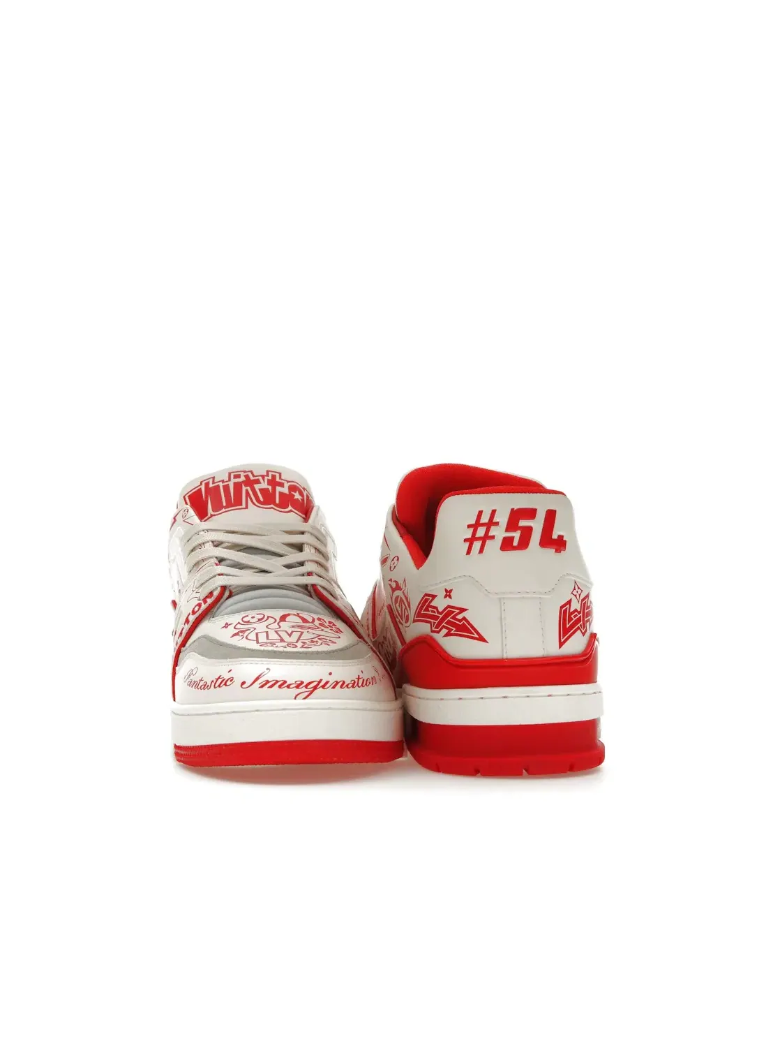 Мужские кроссовки с принтом Louis Vuitton LV Trainer Louis Vuitton — изображение 4 из 4, белый/красный