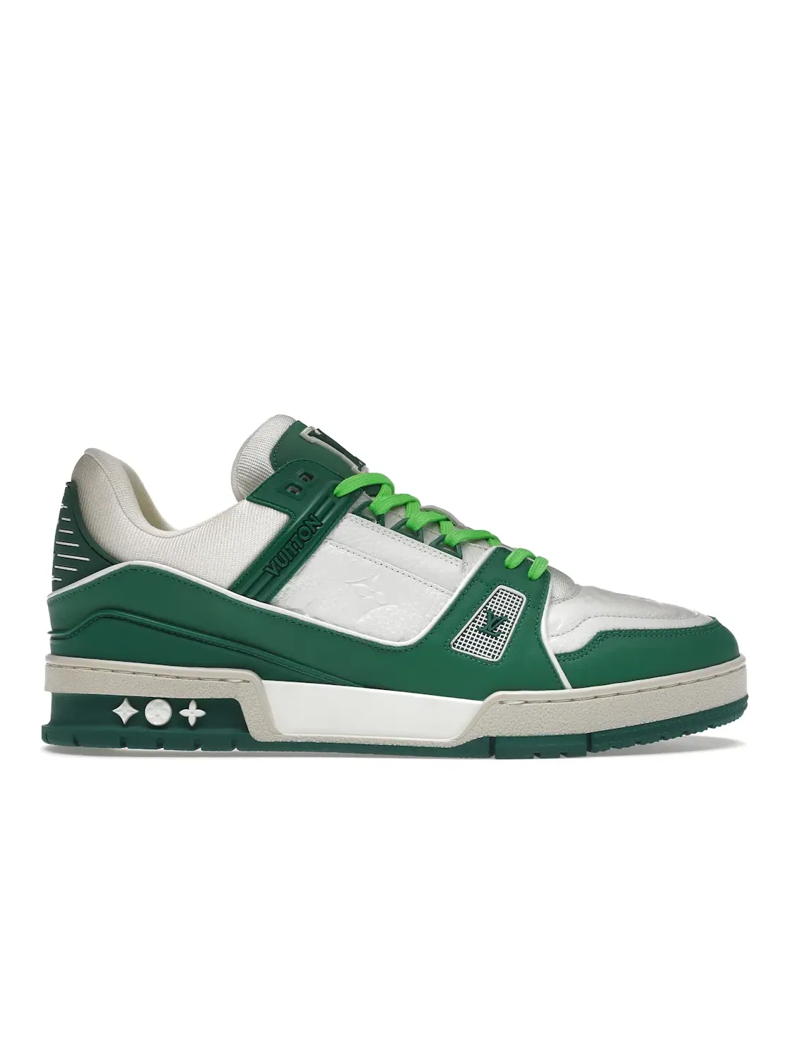 Мужские кроссовки с принтом Louis Vuitton LV Trainer — изображение 1 из 4, зеленый/белый