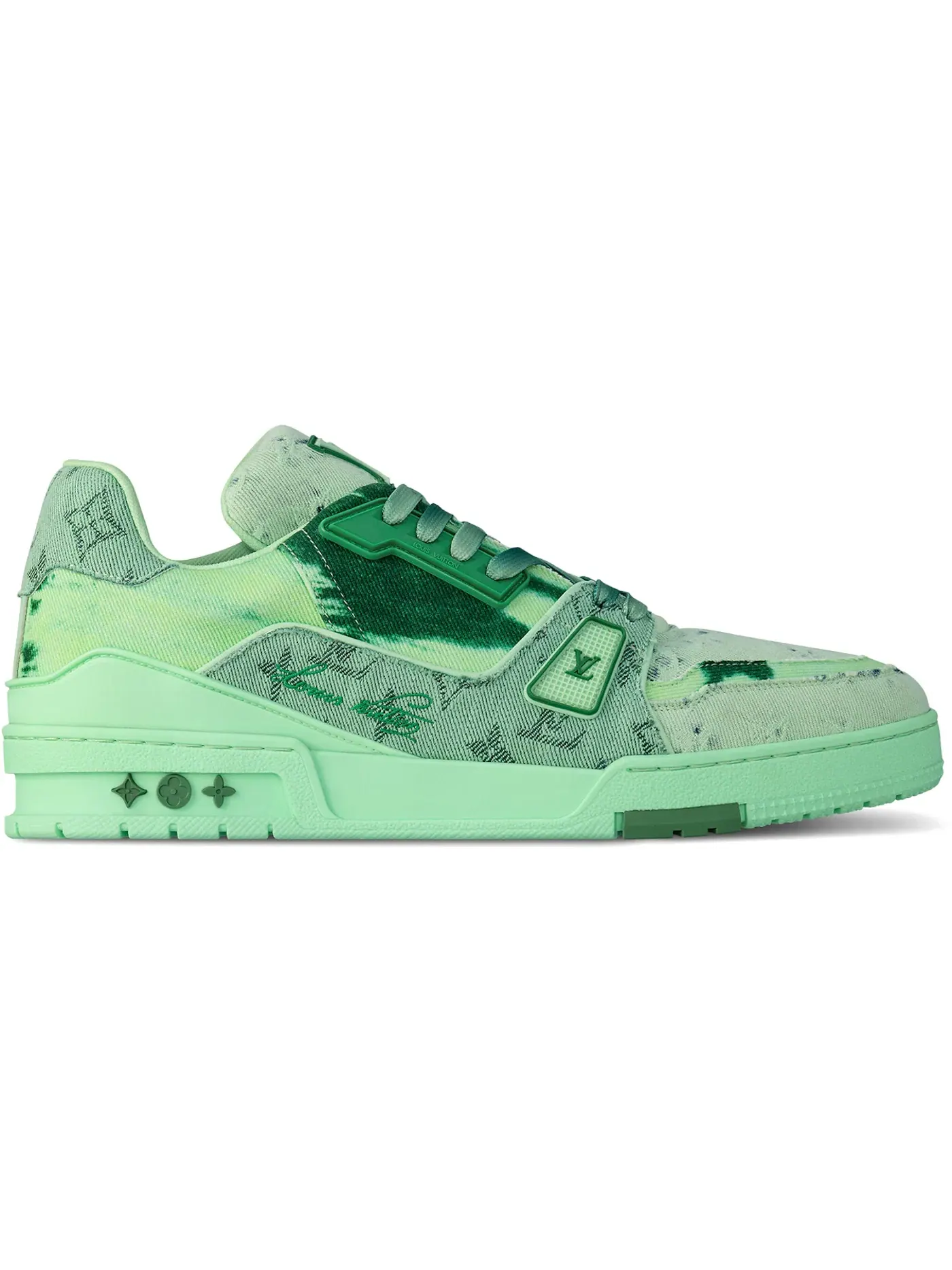 Мужские кроссовки с принтом Louis Vuitton LV Trainer — изображение 1 из 1, зеленый