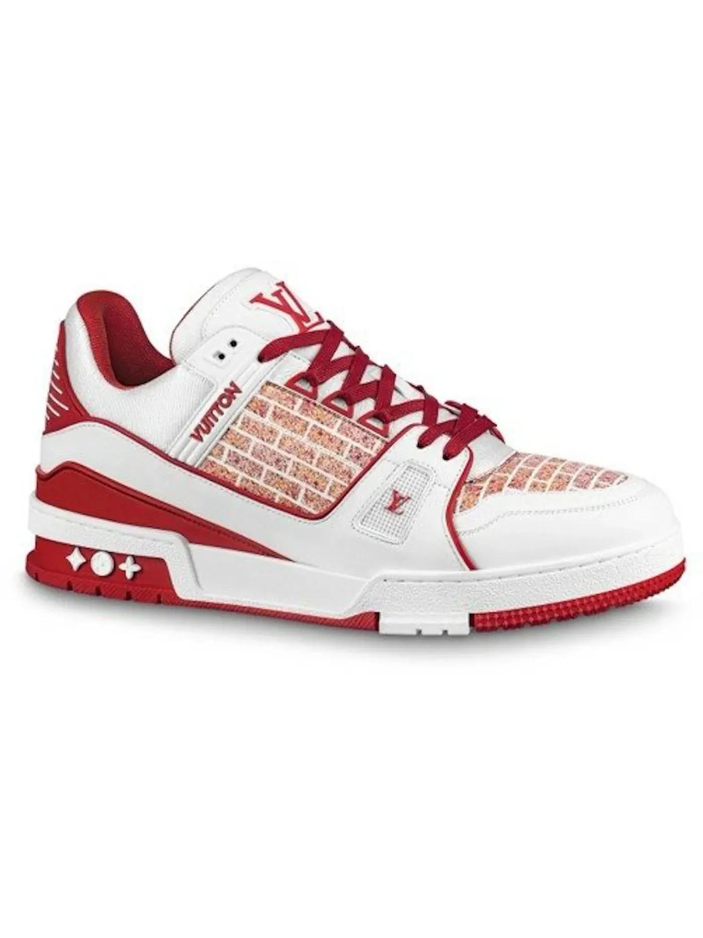 Мужские кроссовки с принтом Louis Vuitton LV Trainer — изображение 1 из 1, белый/красный