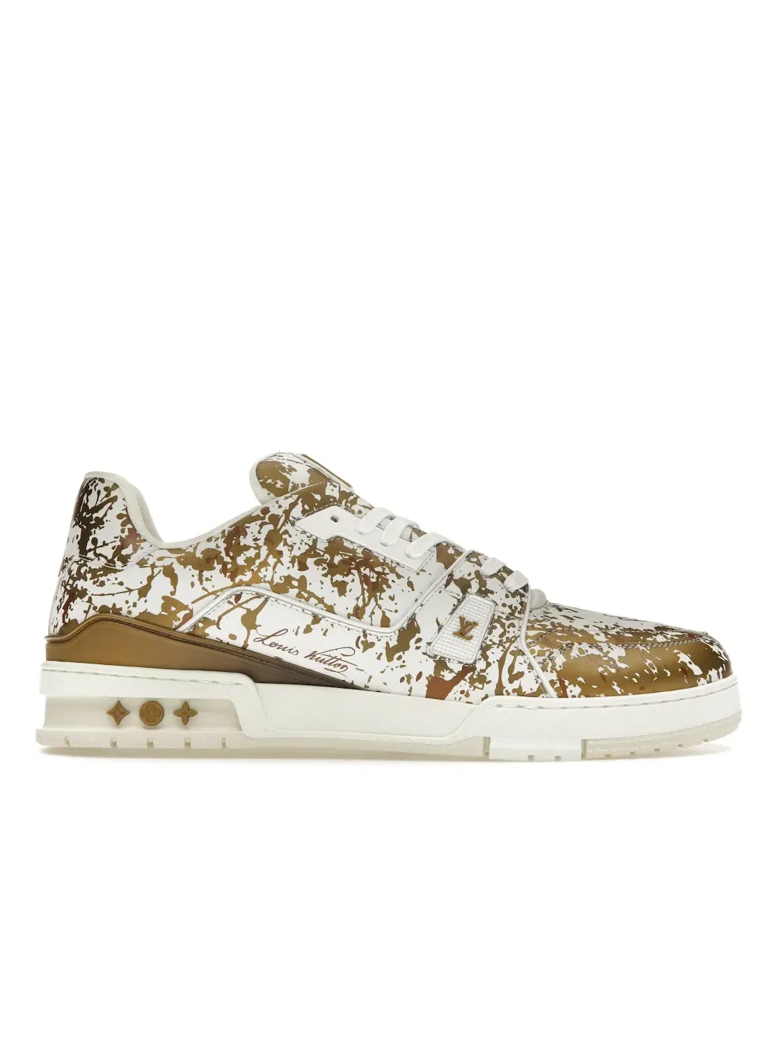 Мужские кроссовки Louis Vuitton LV Trainer — изображение 1 из 4, белый/золотистый