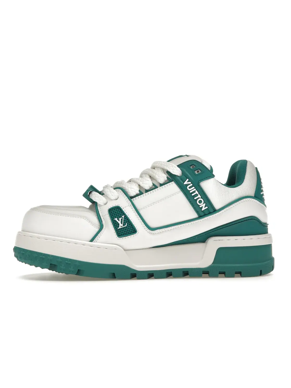 Мужские кроссовки с дизайном Louis Vuitton LV Trainer Maxi Sneaker Louis Vuitton — изображение 3 из 4, белый/зеленый