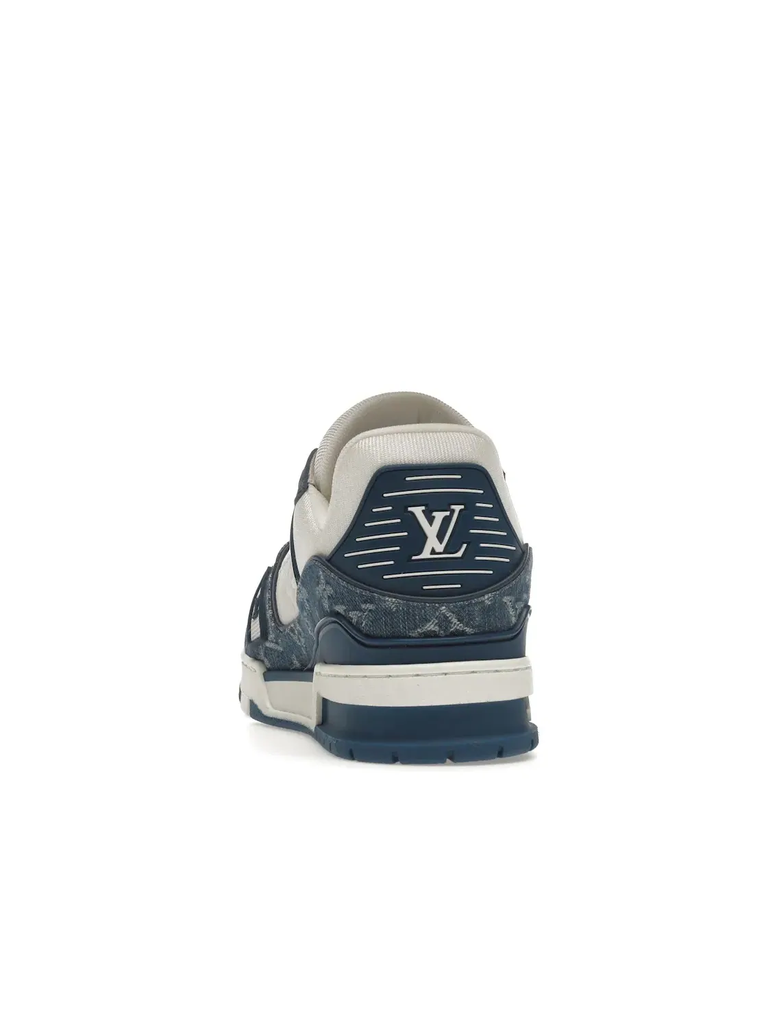 Мужские кроссовки с денимом и монограммой Louis Vuitton LV Trainer — изображение 4 из 4, белый синий