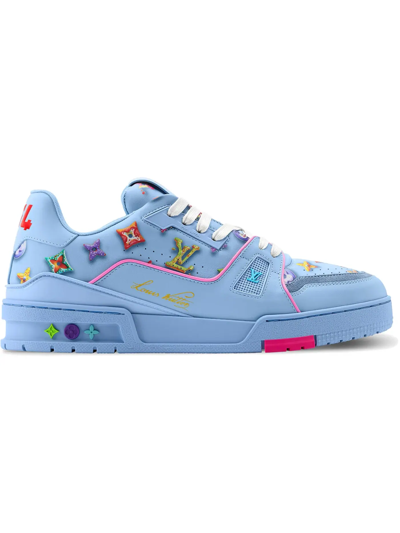Мужские кроссовки с принтом Louis Vuitton LV Trainer — изображение 1 из 1, синий