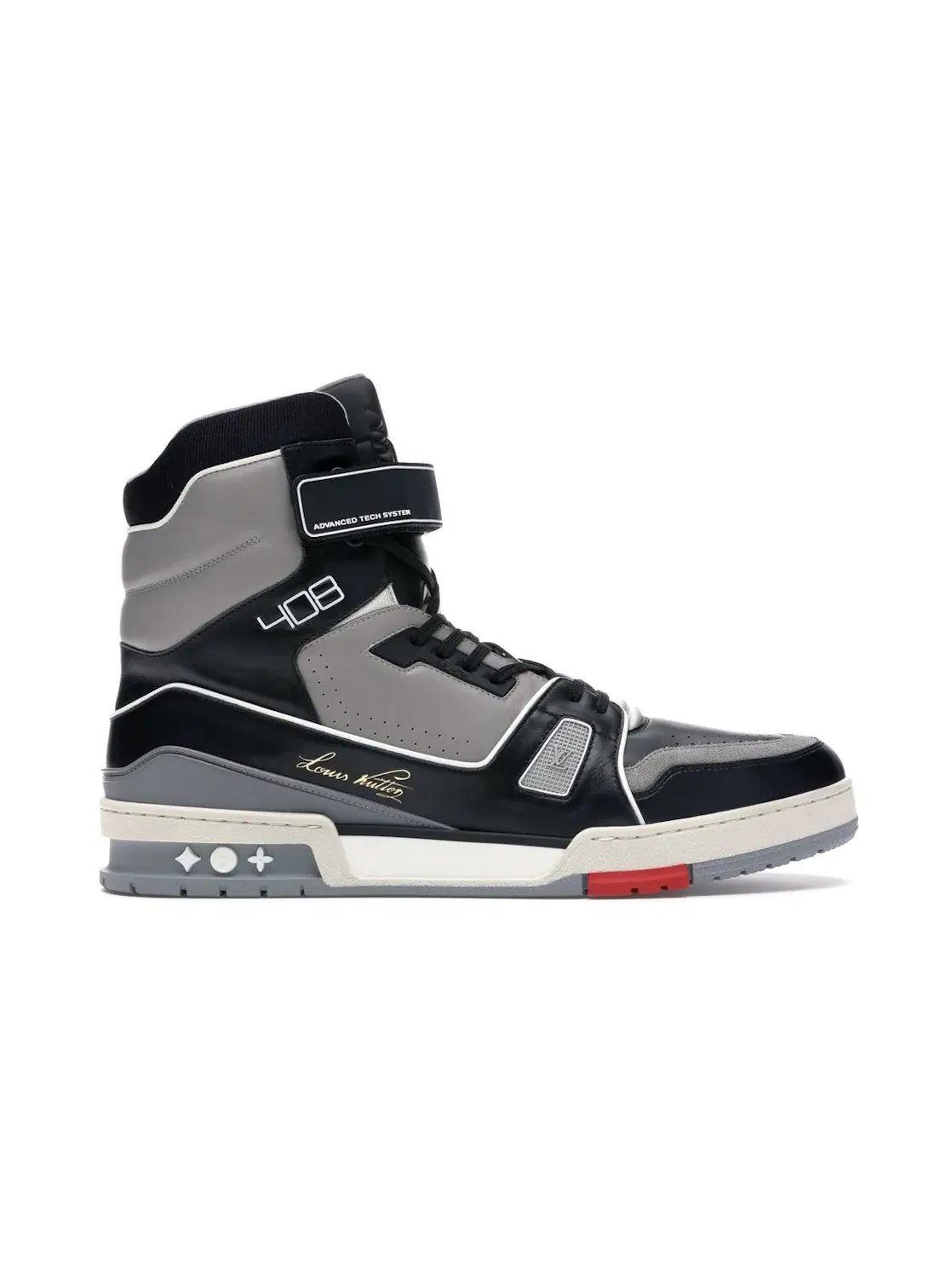 Мужские ботинки высокие Louis Vuitton LV Trainer Sneaker Boot High — изображение 1 из 4, черный/серый