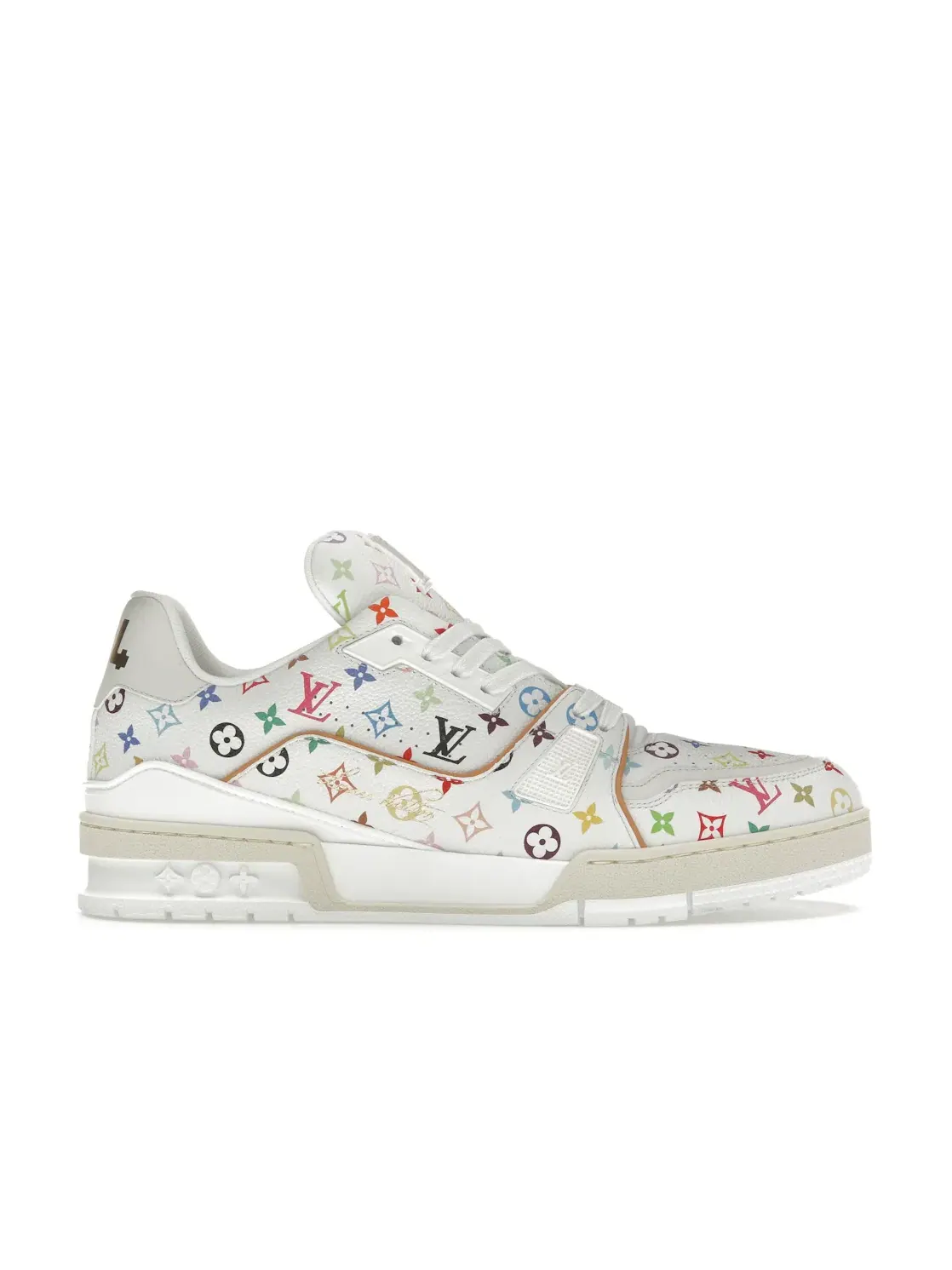Женские кроссовки с принтом Louis Vuitton LV Trainer — изображение 1 из 4, белый/мульти
