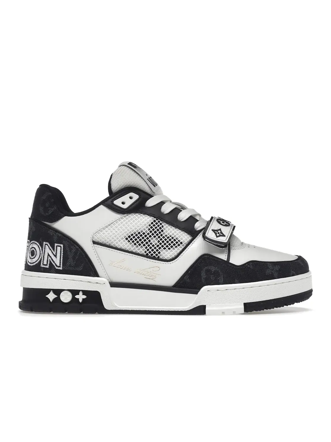 Мужские кроссовки на липучке с принтом Louis Vuitton LV Trainer — изображение 1 из 4, черный/белый