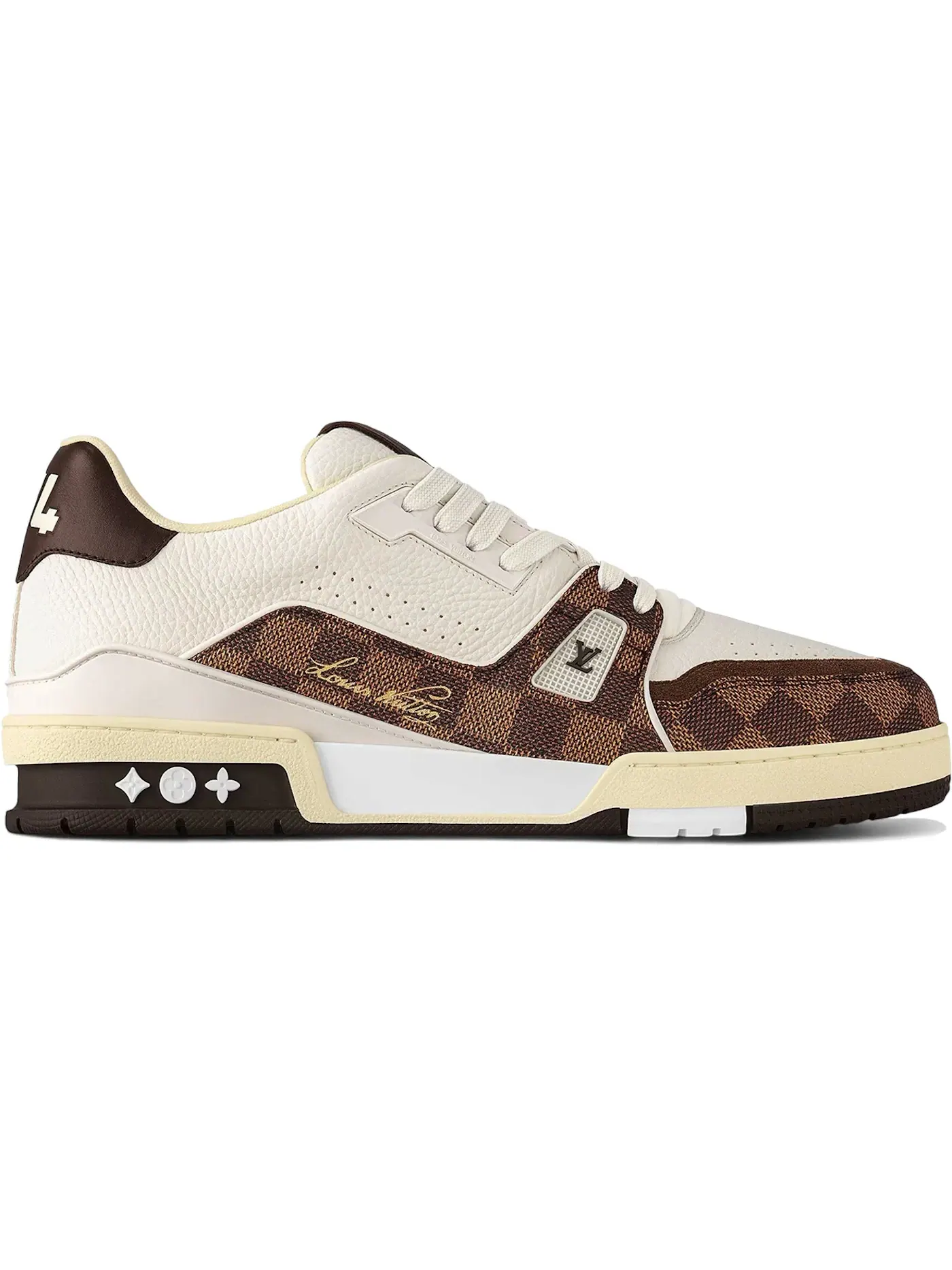 Мужские кроссовки с контрастными деталями Louis Vuitton LV Trainer — изображение 1 из 1, коричневый