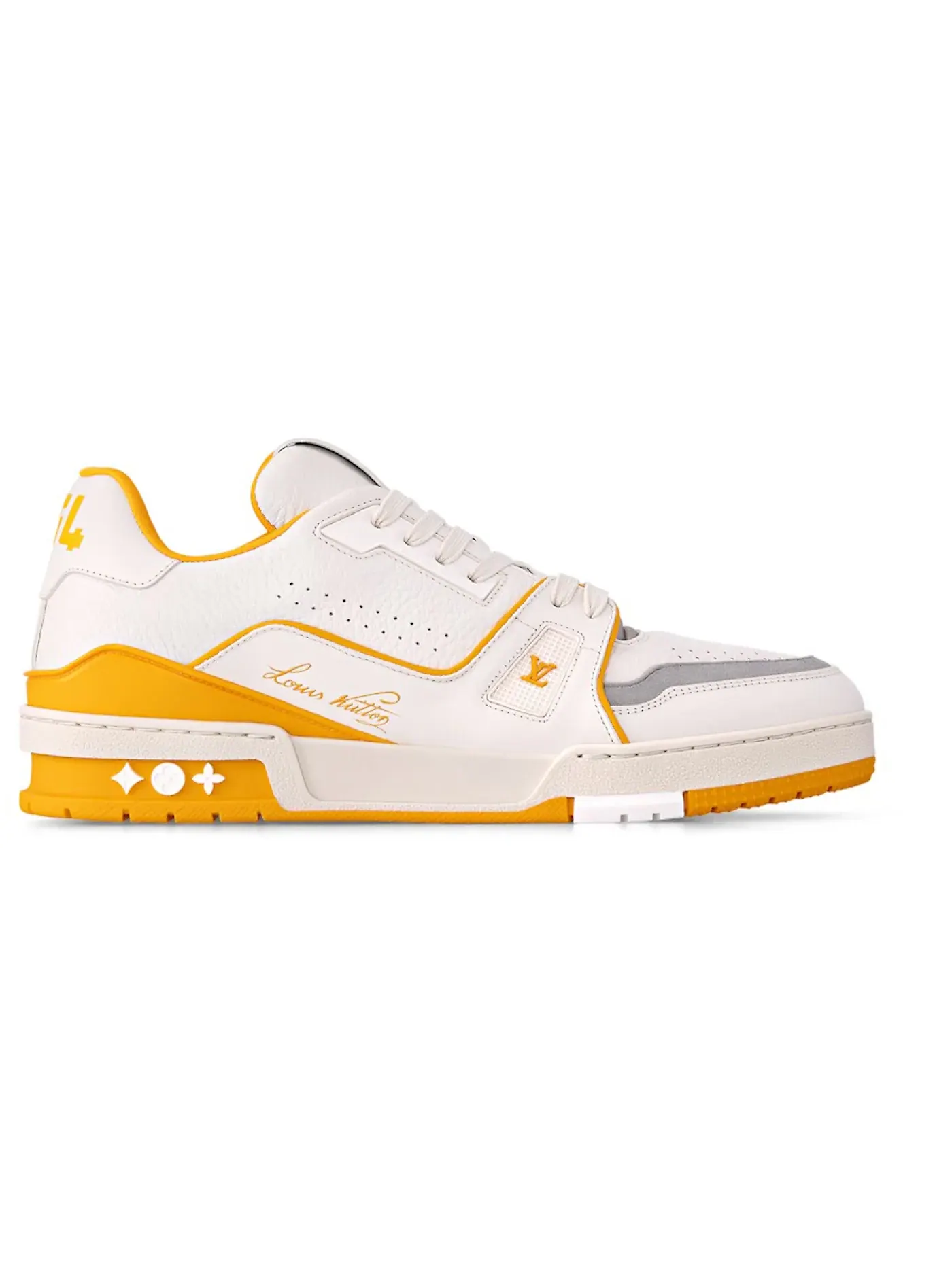 Мужские кроссовки с принтом Louis Vuitton LV Trainer Louis Vuitton — изображение 1 из 1, белый/желтый