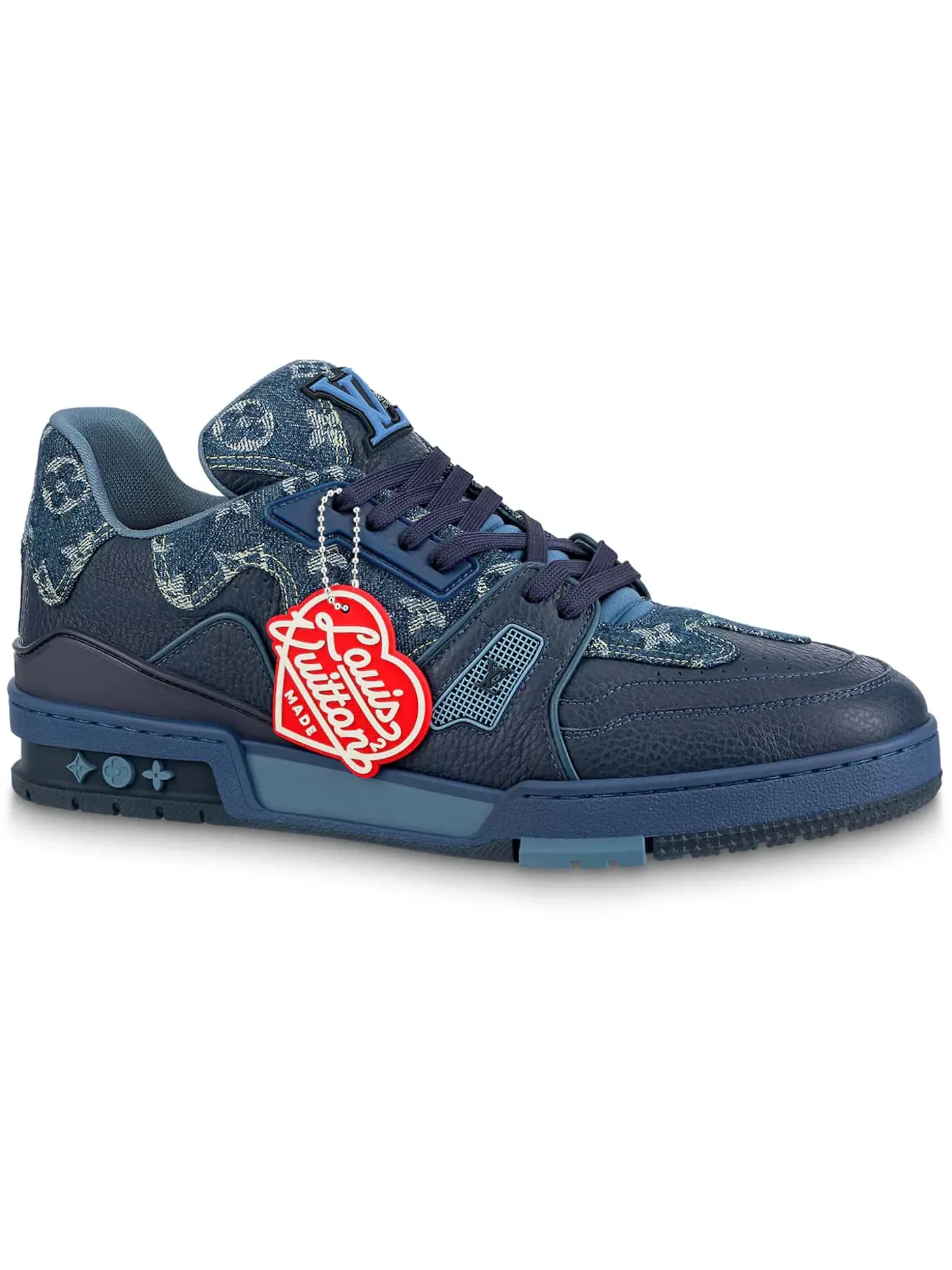 Мужские кроссовки с джинсовым дизайном Louis Vuitton LV Trainer — изображение 1 из 1, синий