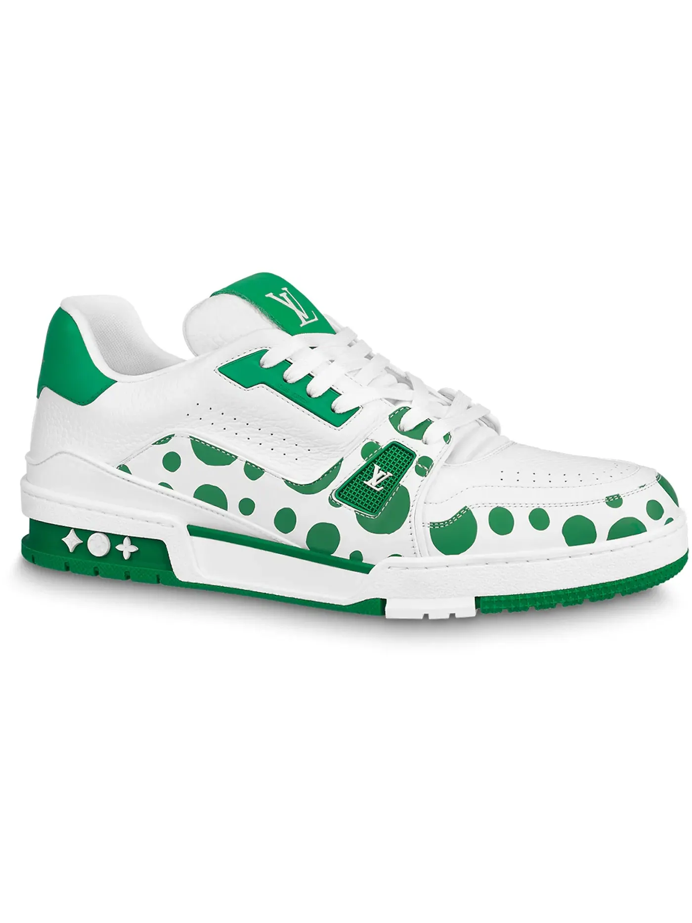 Мужские кроссовки с принтом Louis Vuitton LV Trainer — изображение 1 из 1, зеленый/белый