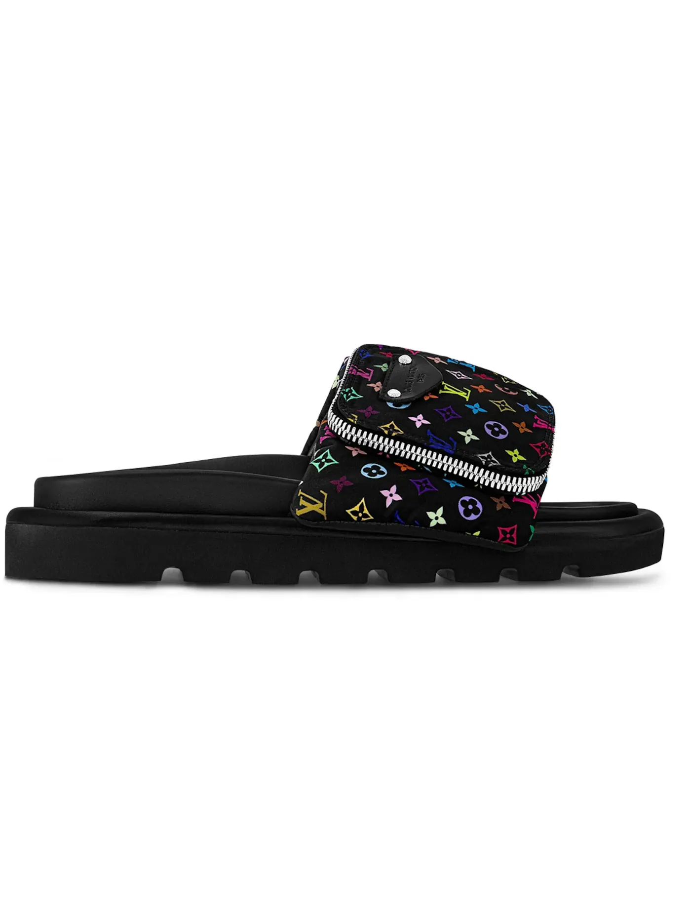 Женские шлепанцы с принтом Louis Vuitton Pool Pillow Flat Comfort Mule Louis Vuitton — изображение 1 из 1, черный