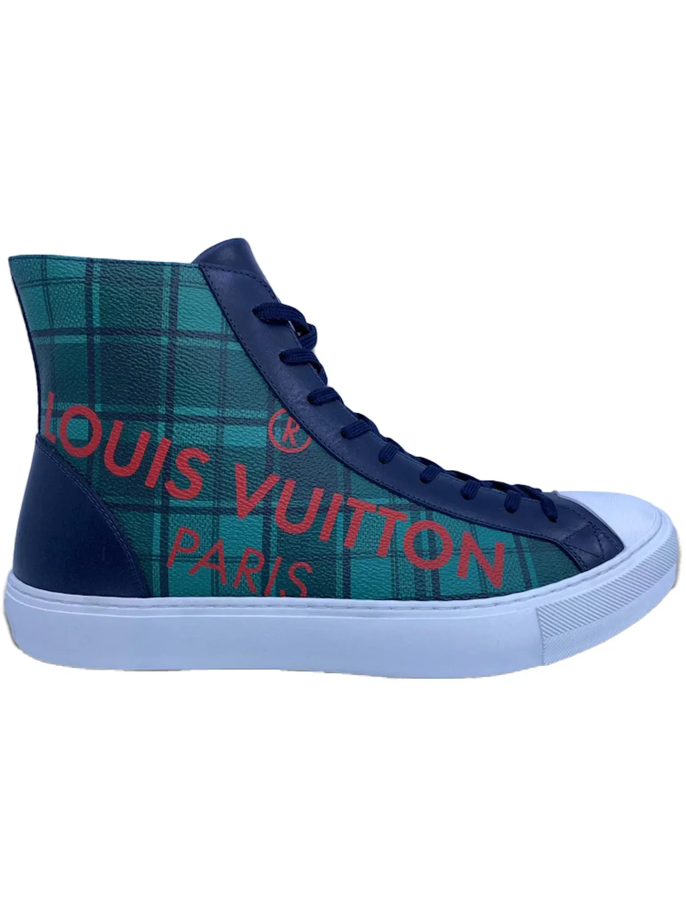 Мужские кроссовки с принтом Louis Vuitton Tattoo High Top Louis Vuitton — изображение 1 из 1, зеленый черный