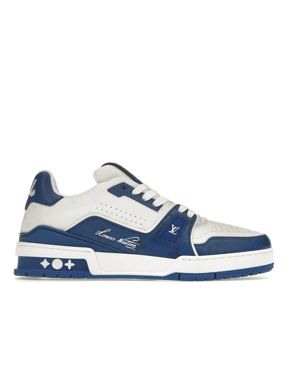 Мужские кроссовки с дизайном Louis Vuitton Trainer Louis Vuitton — изображение 1 из 4, синий/белый