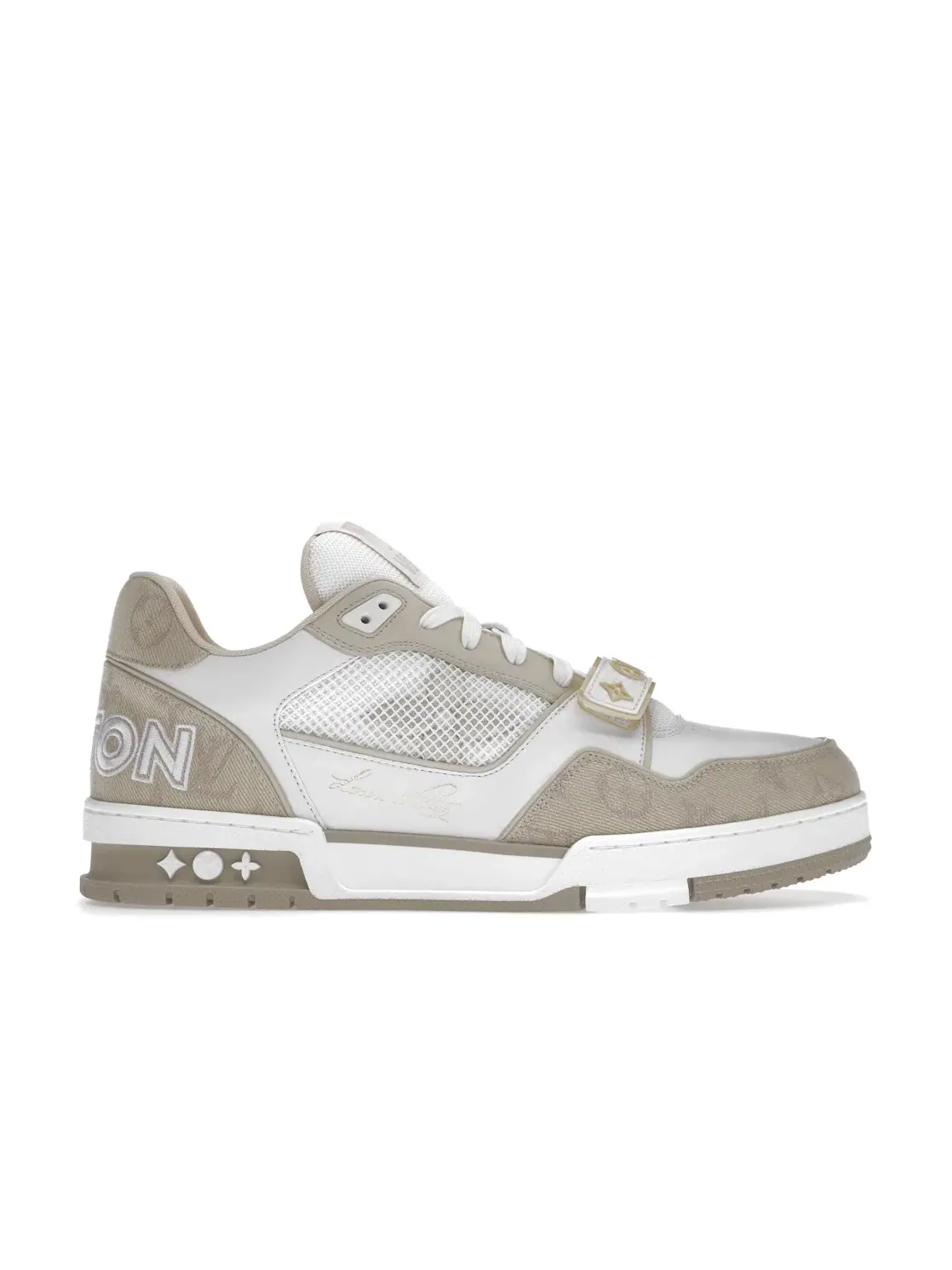 Мужские кроссовки Louis Vuitton Trainer — изображение 1 из 4, белый/бежевый