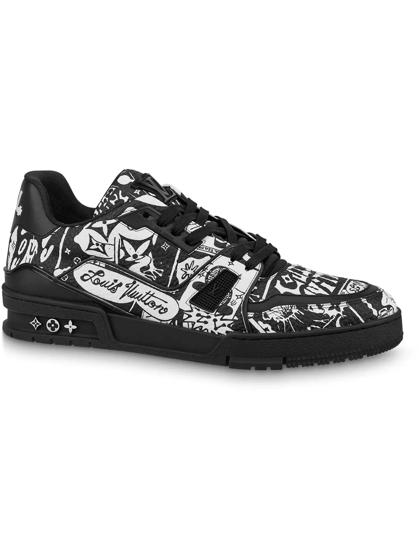 Мужские кроссовки с принтом Louis Vuitton Trainer Louis Vuitton — изображение 1 из 1, черный/белый