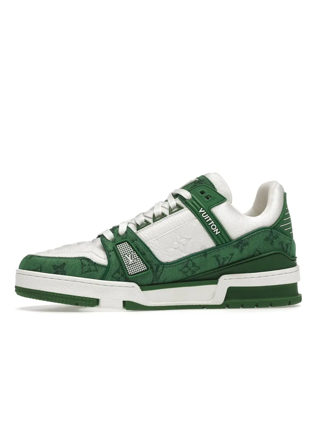 Мужские кроссовки с принтом Louis Vuitton Trainer Louis Vuitton — изображение 3 из 4, зеленый/белый