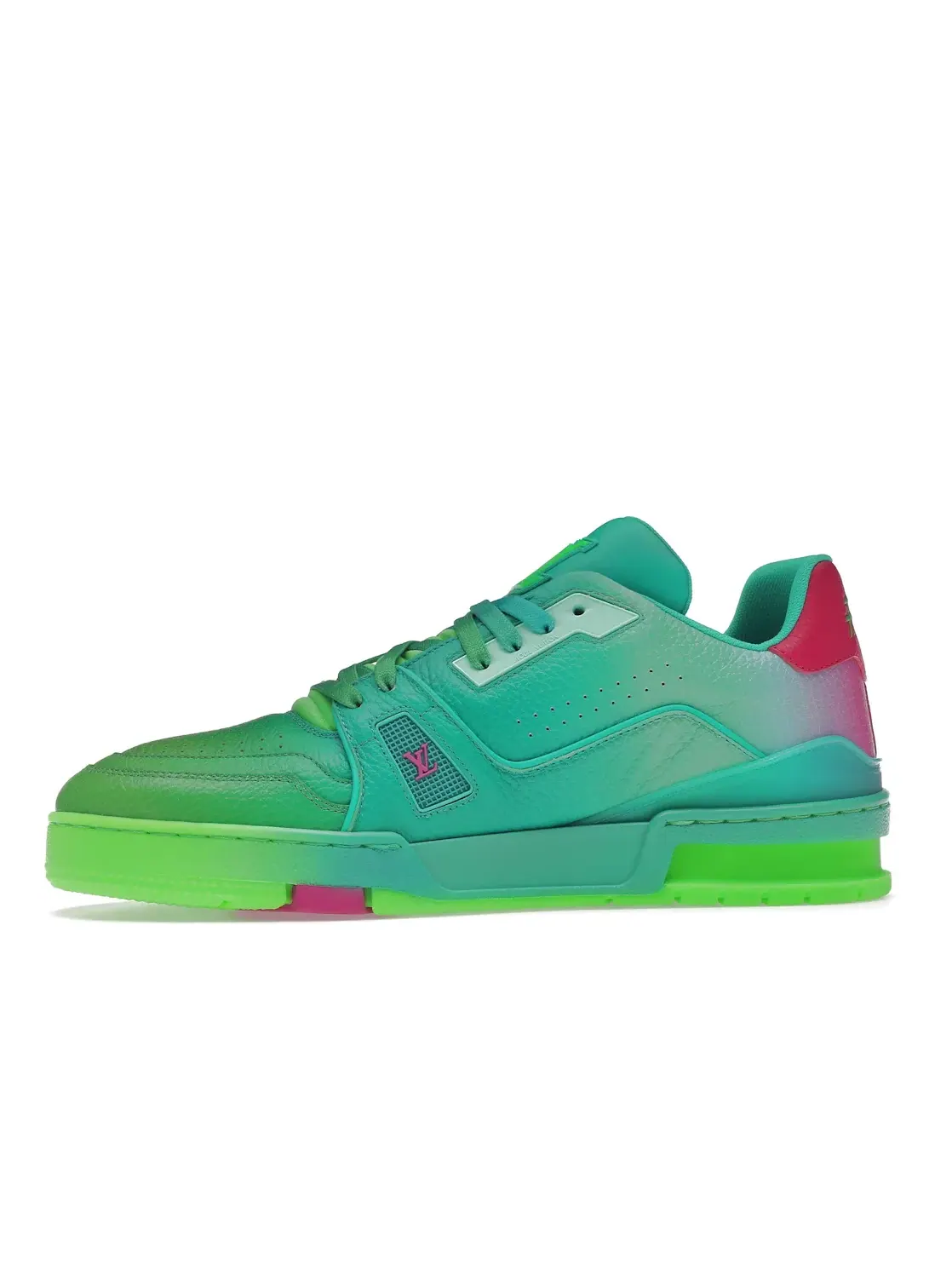 Мужские кроссовки Louis Vuitton Trainer — изображение 3 из 4, зеленый//розовый