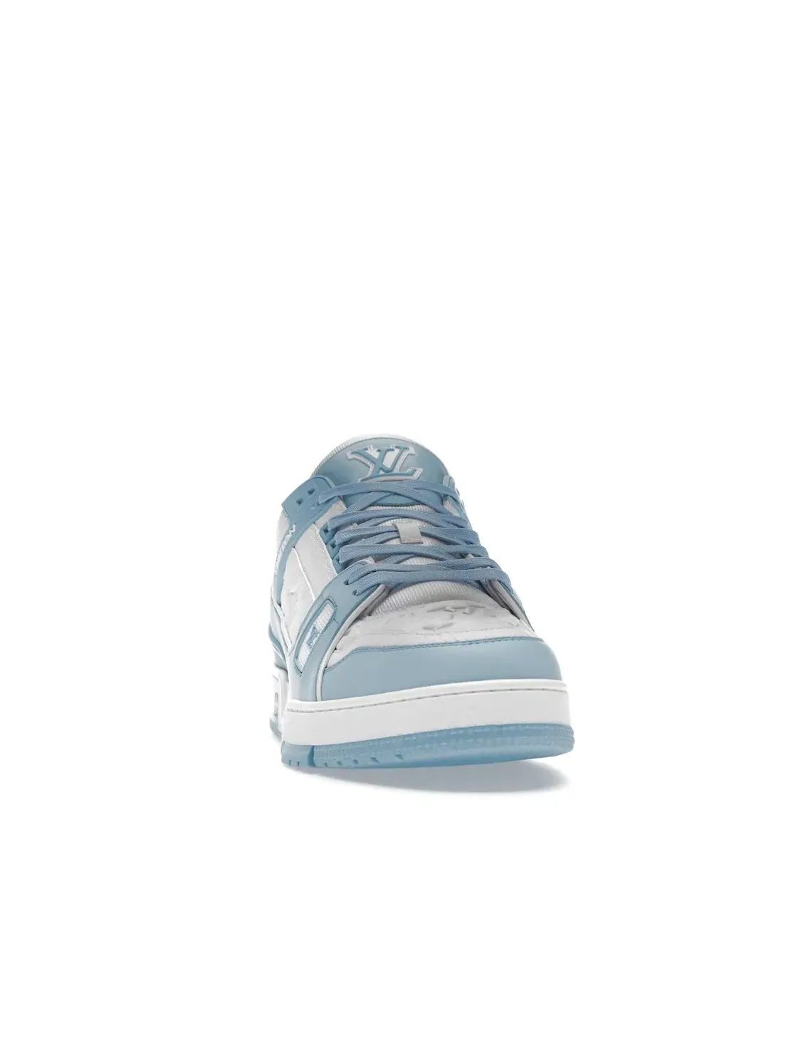 Мужские кроссовки с кожаным верхом Louis Vuitton Trainer Low — изображение 2 из 4, белый/синий
