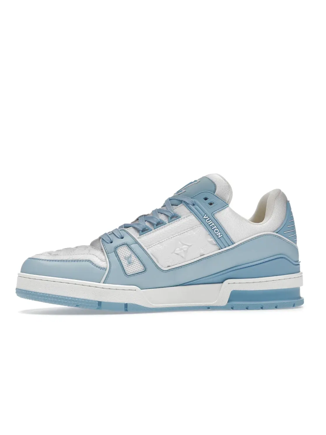 Мужские кроссовки с кожаным верхом Louis Vuitton Trainer Low — изображение 3 из 4, белый/синий