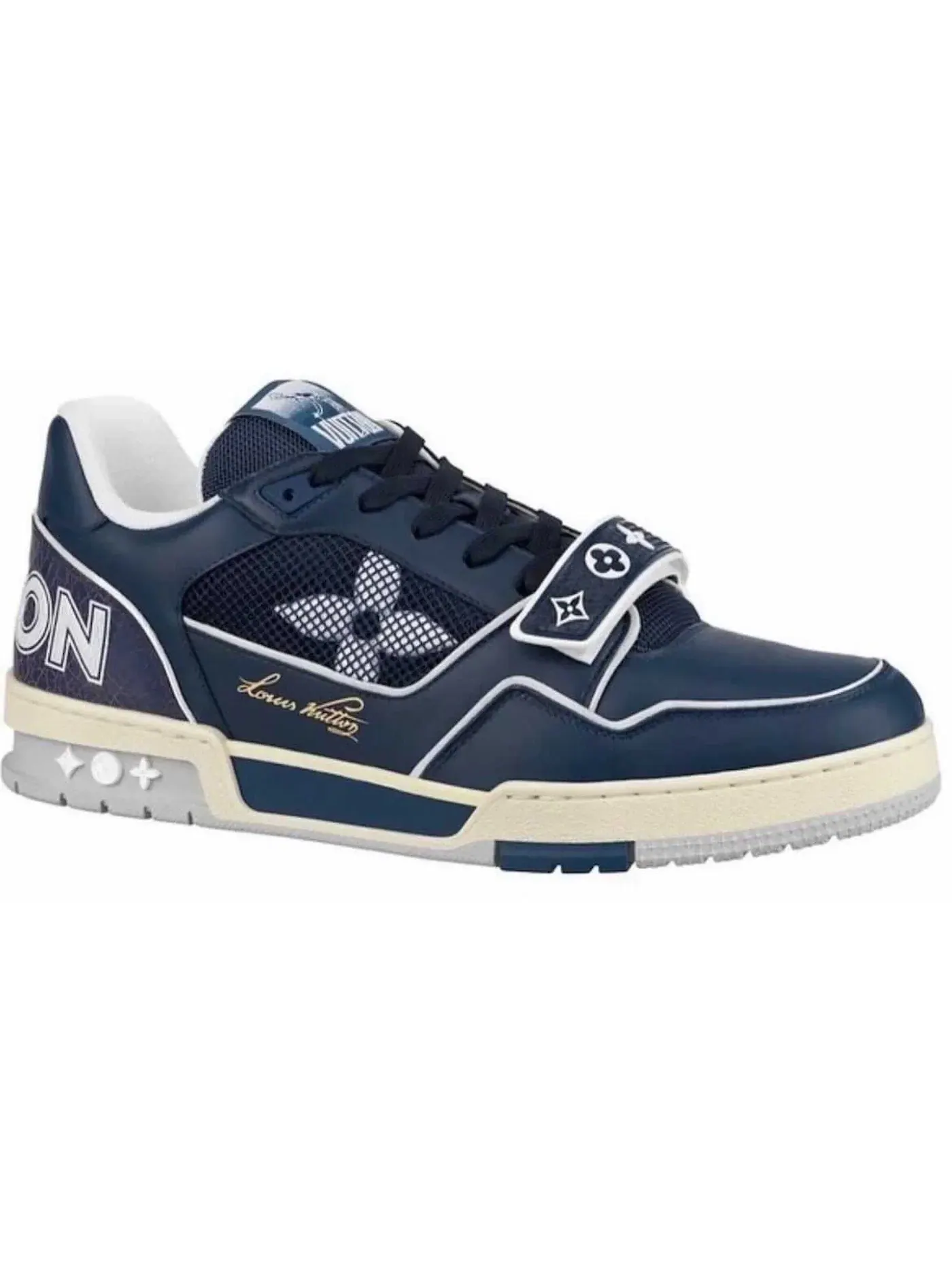 Мужские кроссовки с сетчатым верхом Louis Vuitton Trainer — изображение 1 из 1, темно-синий/белый