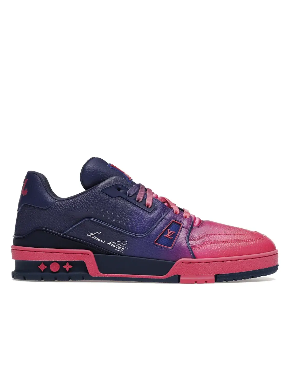 Мужские кроссовки с принтом Louis Vuitton Trainer Louis Vuitton — изображение 1 из 4, розовый/фиолетовый/белый