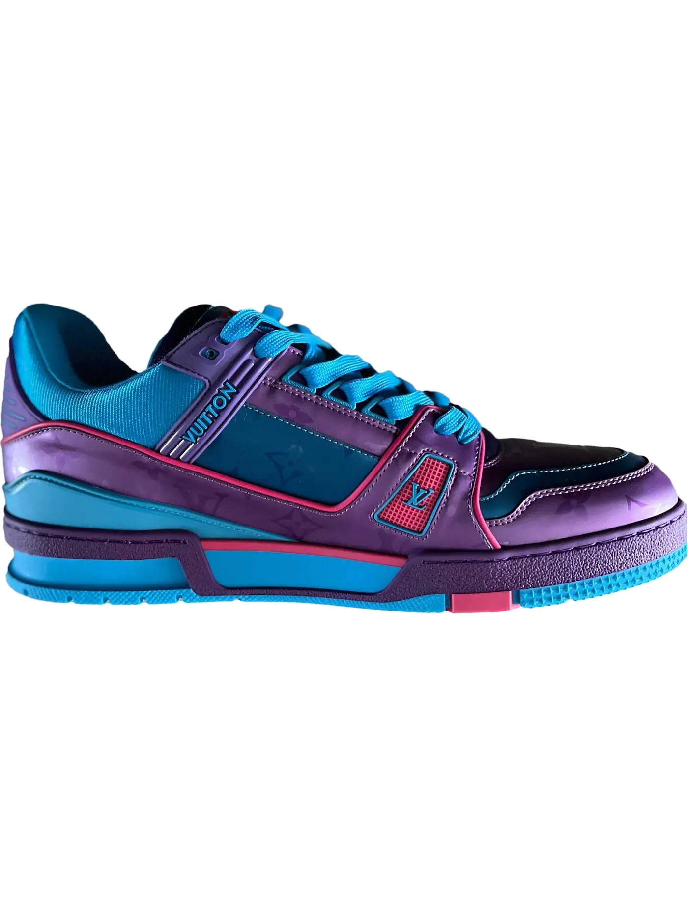 Мужские кроссовки Louis Vuitton Trainer — изображение 1 из 1, фиолетовый//розовый